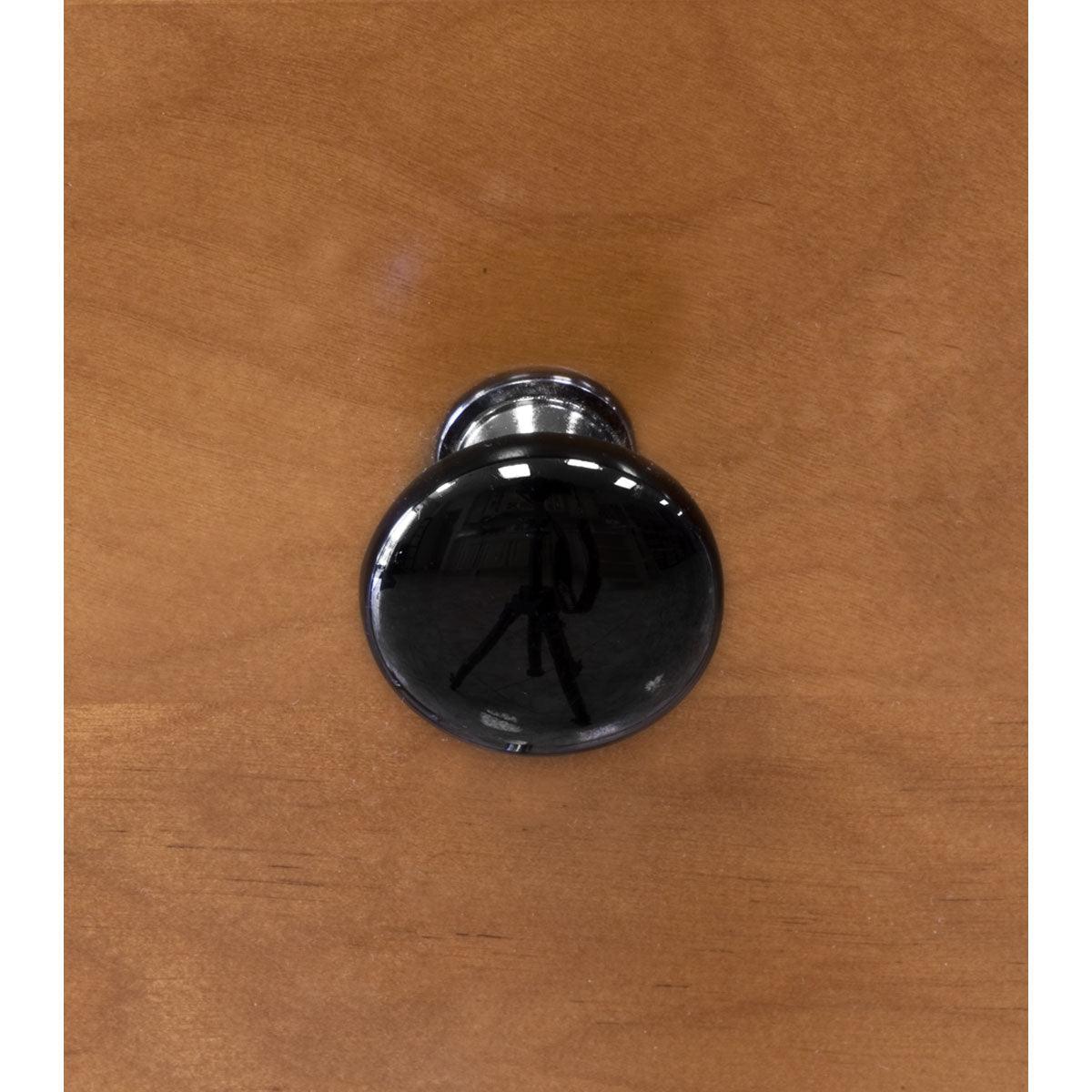 1.25"W Black Gloss Knob Door/Drawer Pull P-13 - USADistributor.com