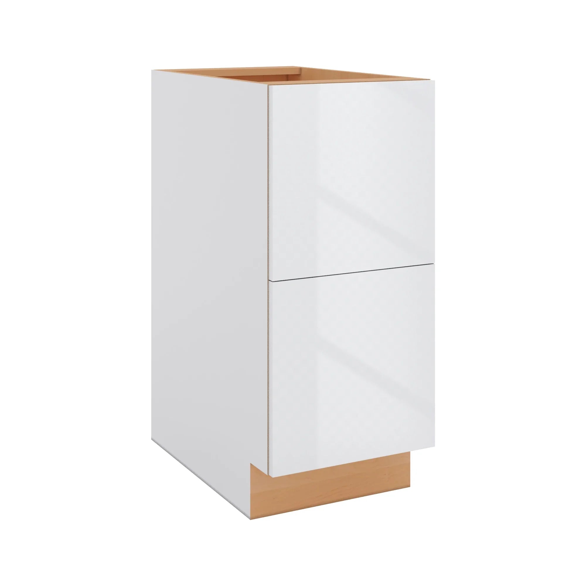 Modernform Cabinet Gloss White 15" W X 34 1/2" H X 24" D 2 Drawer Base Cabinet