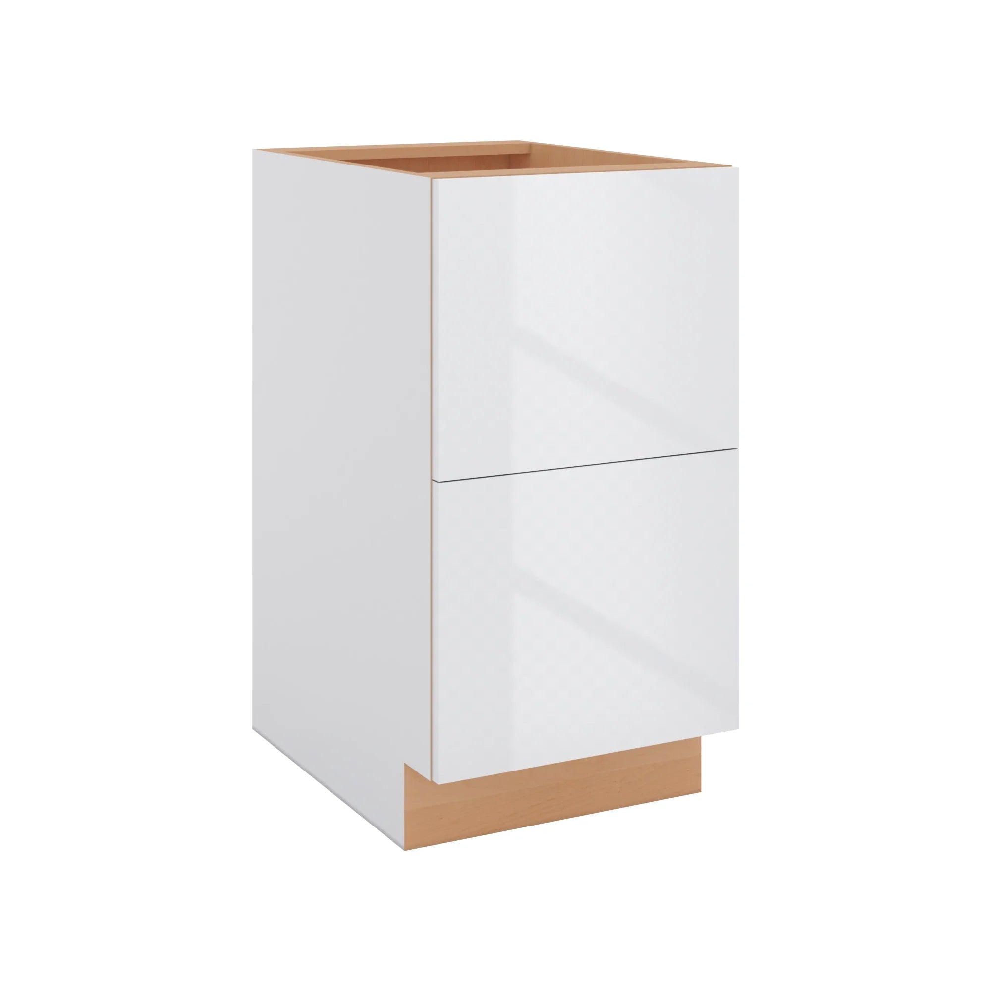 Modernform Cabinet Gloss White 18" W X 34 1/2" H X 24" D 2 Drawer Base Cabinet