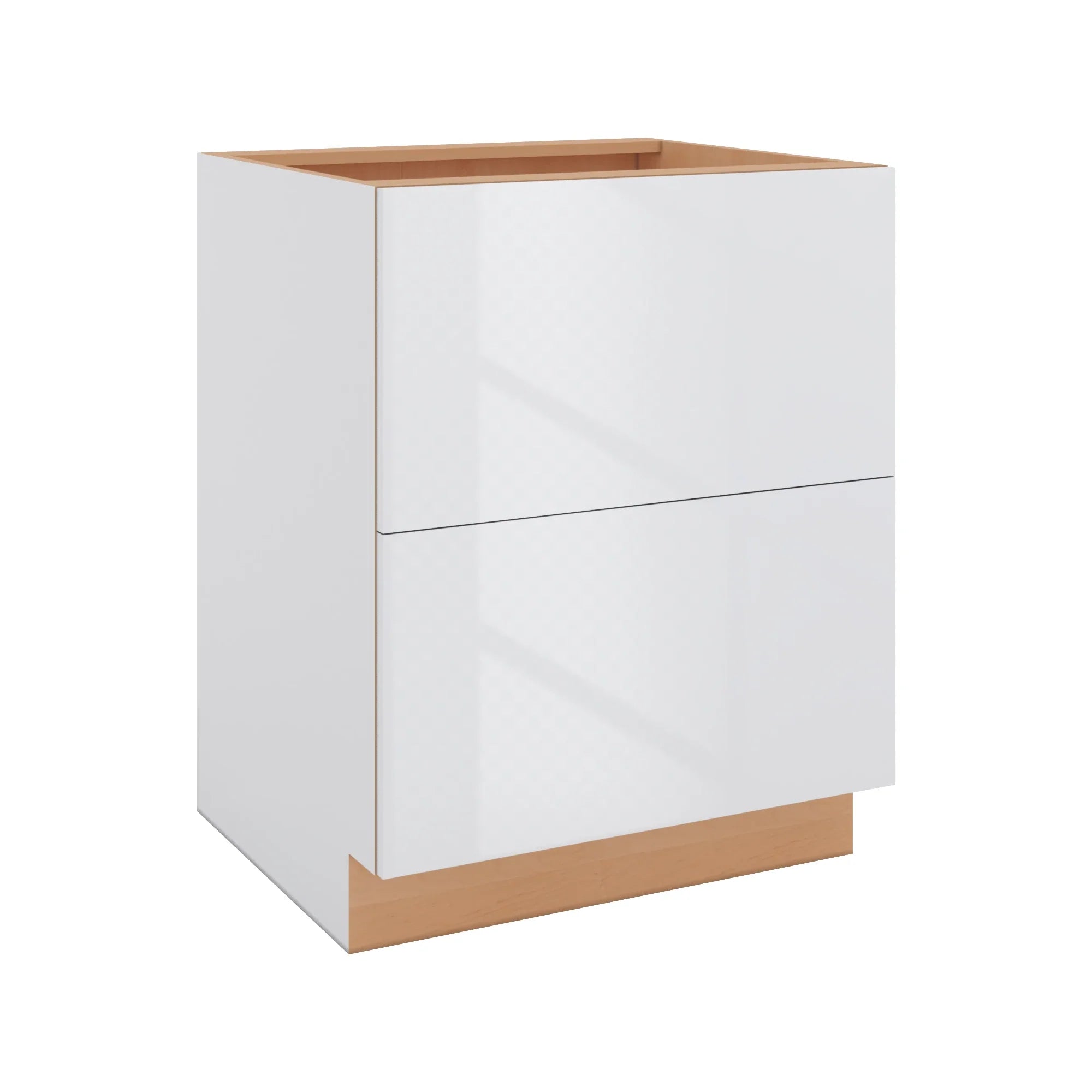 Modernform Cabinet Gloss White 27" W X 34 1/2" H X 24" D 2 Drawer Base Cabinet