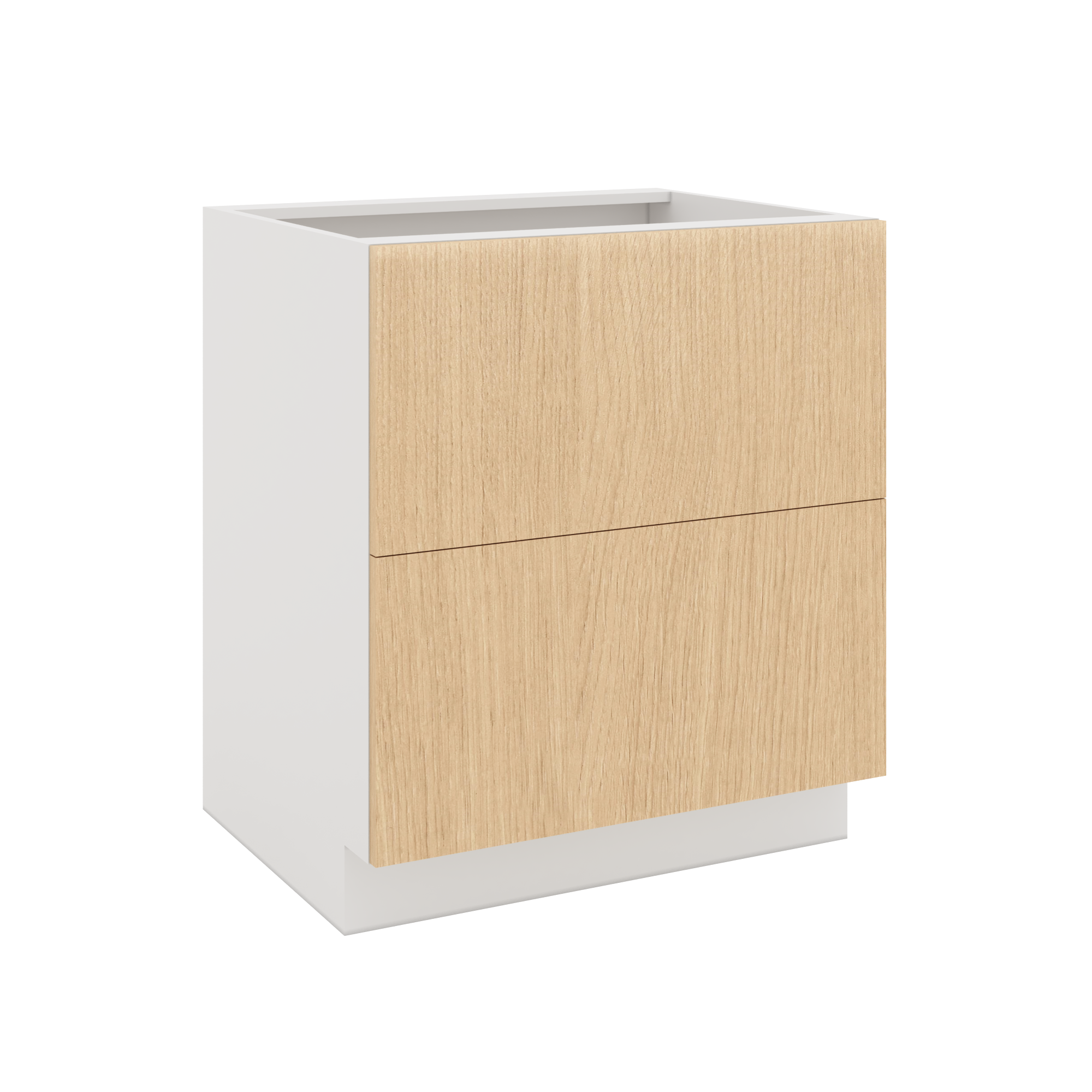 Modernform Cabinet Natural Oak 30" W X 34 1/2" H X 24" D 2 Drawer Base Cabinet