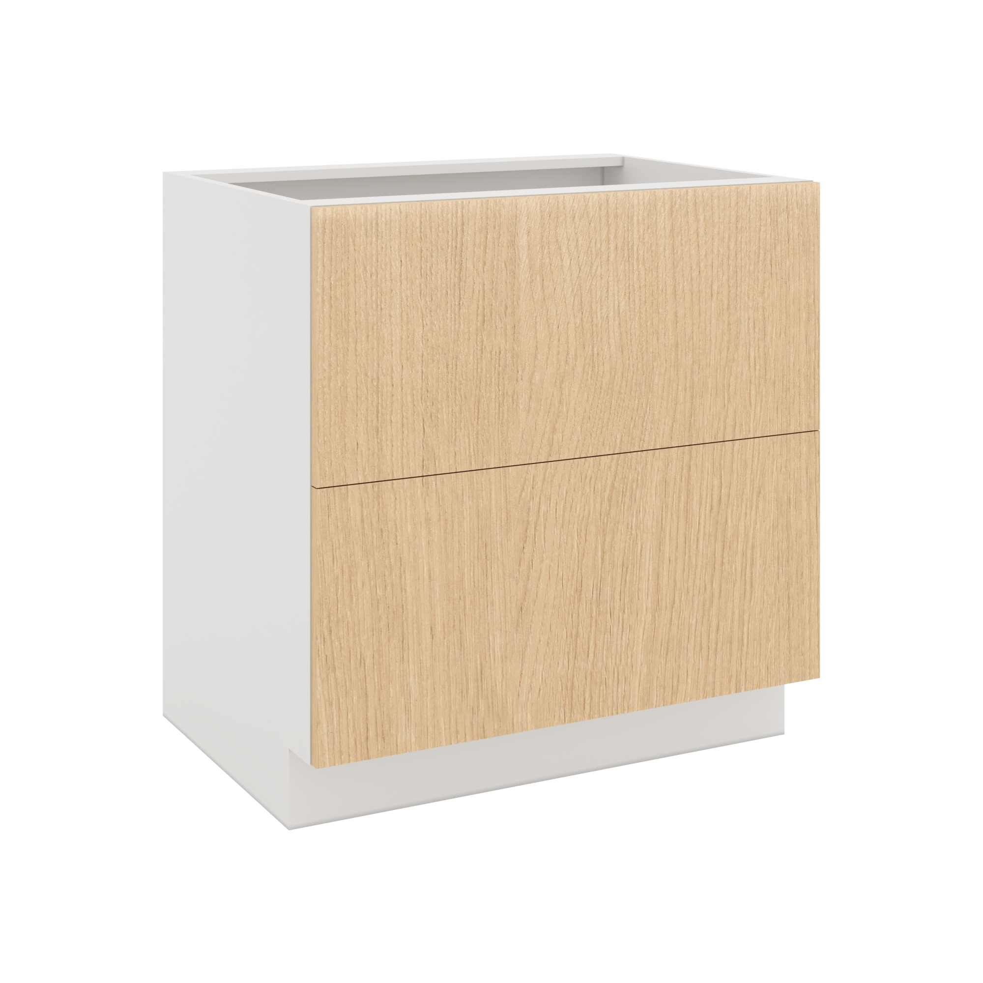 Modernform Cabinet Natural Oak 33" W X 34 1/2" H X 24" D 2 Drawer Base Cabinet