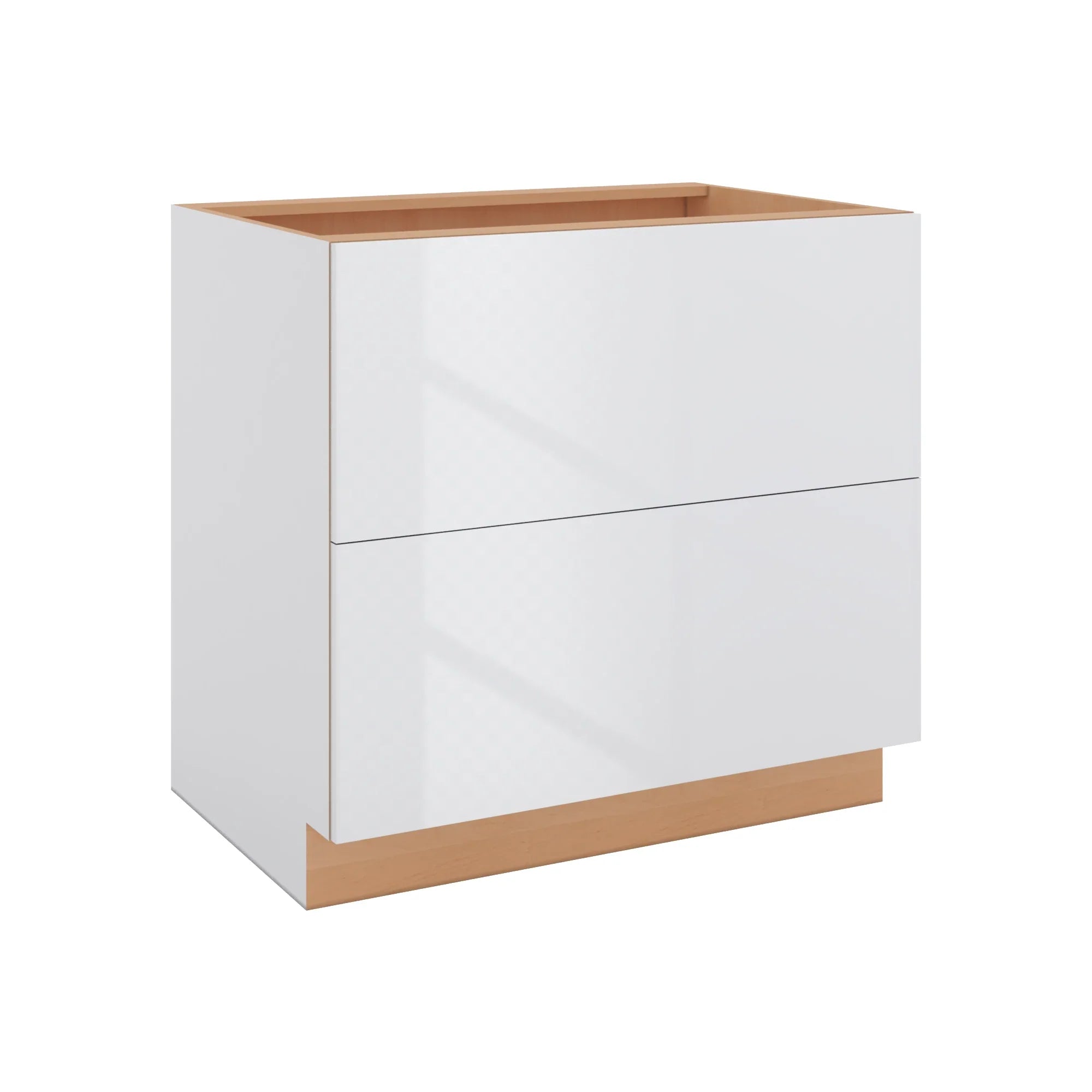 Modernform Cabinet Gloss White 36" W X 34 1/2" H X 24" D 2 Drawer Base Cabinet