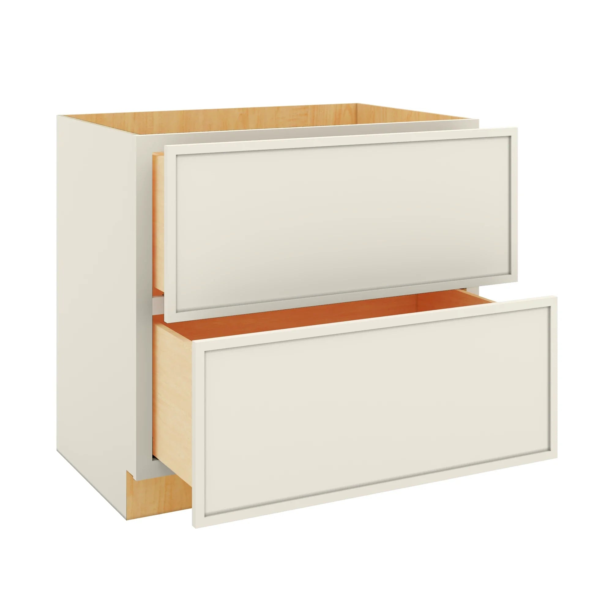 Modernform Cabinet Slim Dove White 36" W X 34 1/2" H X 24" D 2 Drawer Base Cabinet