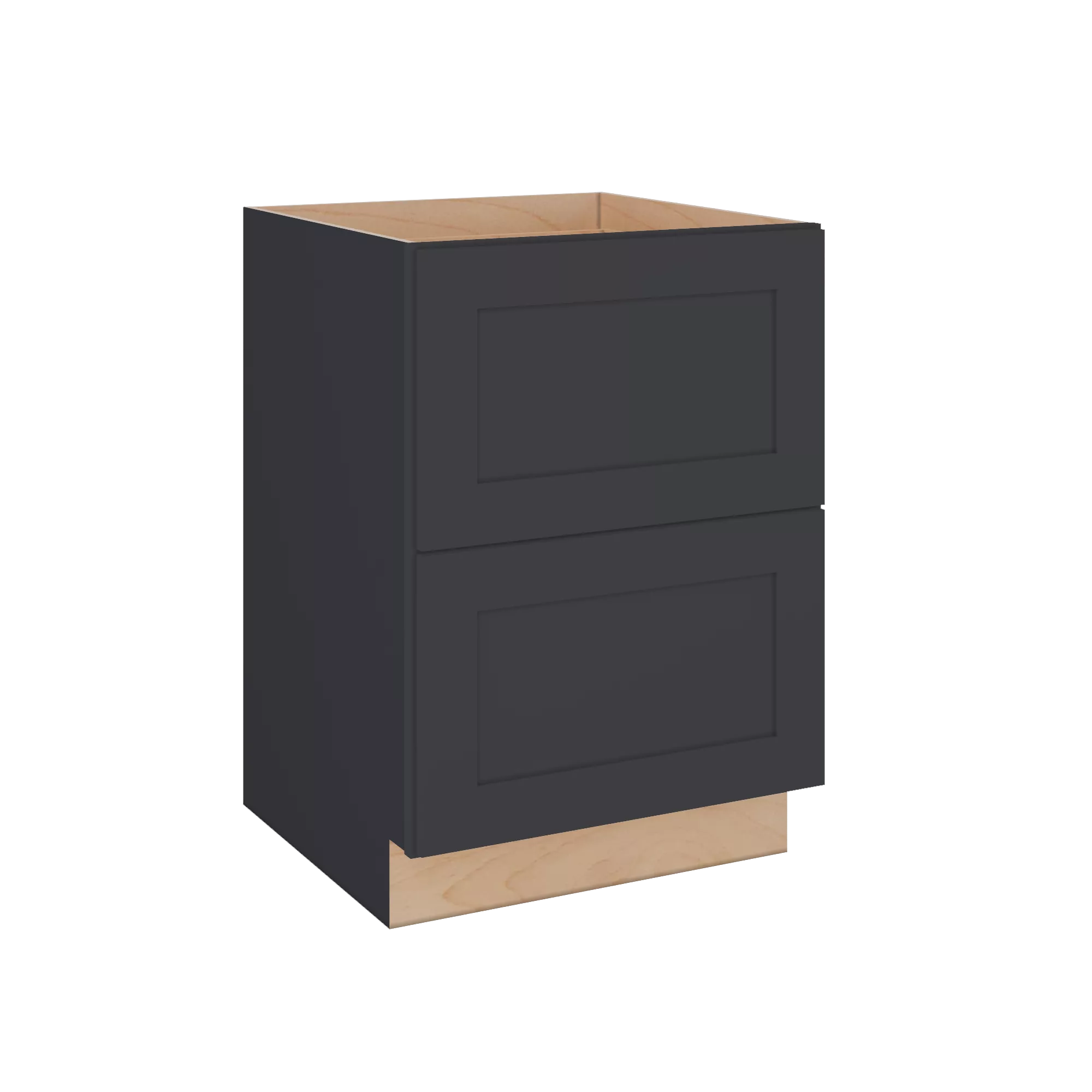 Modernform Cabinet Onyx Black Shaker 24" W X 34 1/2" H X 24" D 2 Drawer Base Cabinet