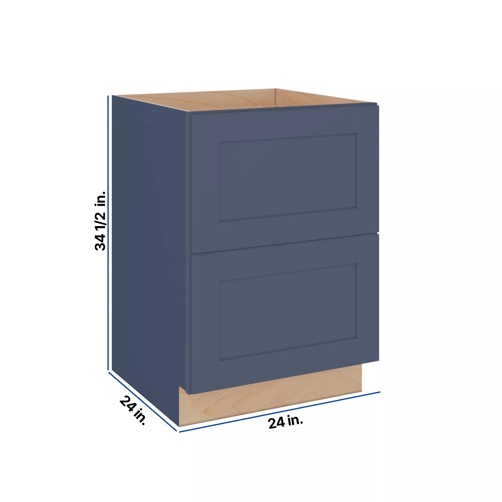 Modernform Cabinet Signature Blue 24" W X 34 1/2" H X 24" D 2 Drawer Base Cabinet