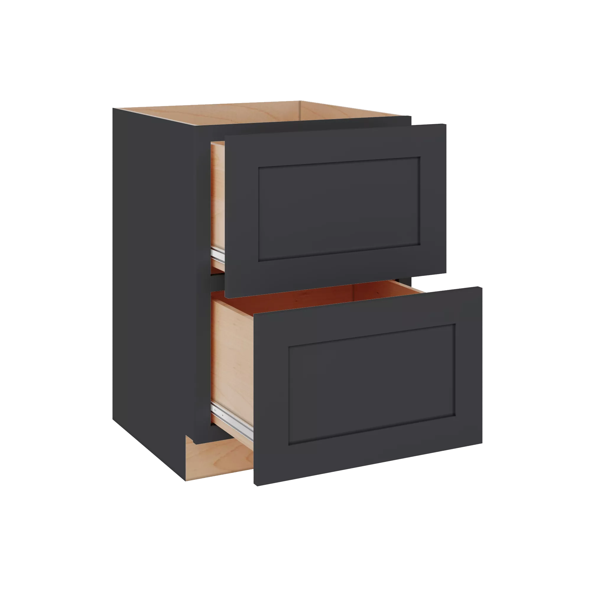 Modernform Cabinet Onyx Black Shaker 24" W X 34 1/2" H X 24" D 2 Drawer Base Cabinet