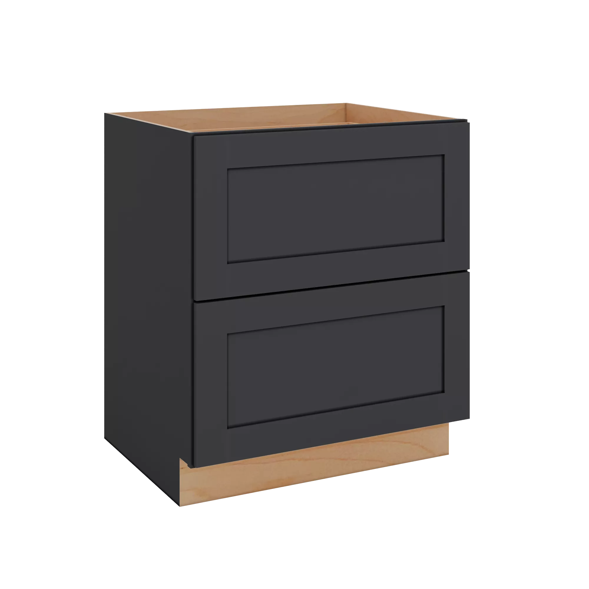 Modernform Cabinet Onyx Black Shaker 30" W X 34 1/2" H X 24" D 2 Drawer Base Cabinet