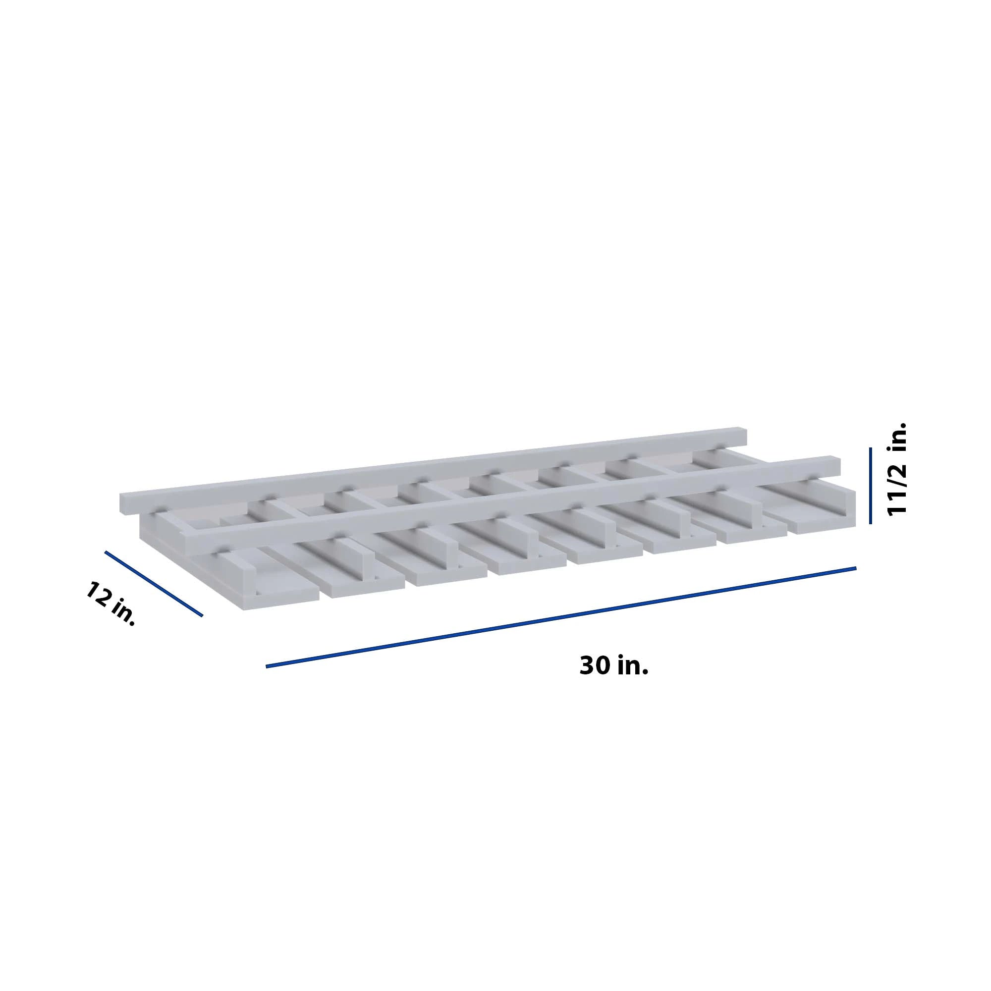 Modernform Cabinet Grey Shaker 30" W X 1 1/2" H X 12" D Wall Glass Rack