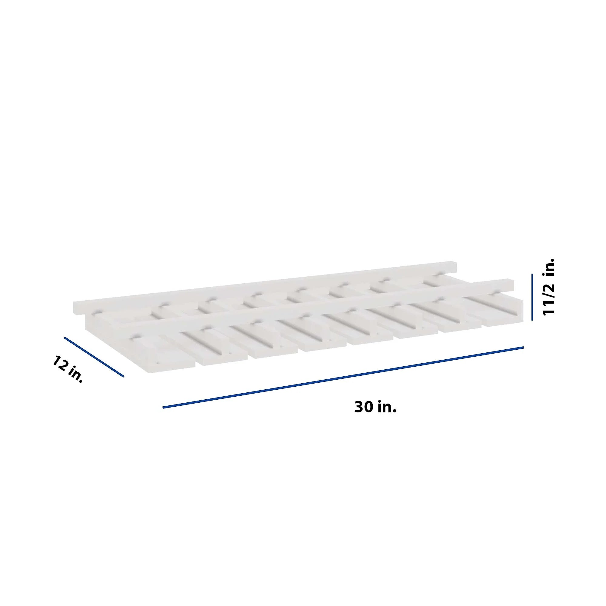 Modernform Cabinet White Shaker 30" W X 1 1/2" H X 12" D Wall Glass Rack