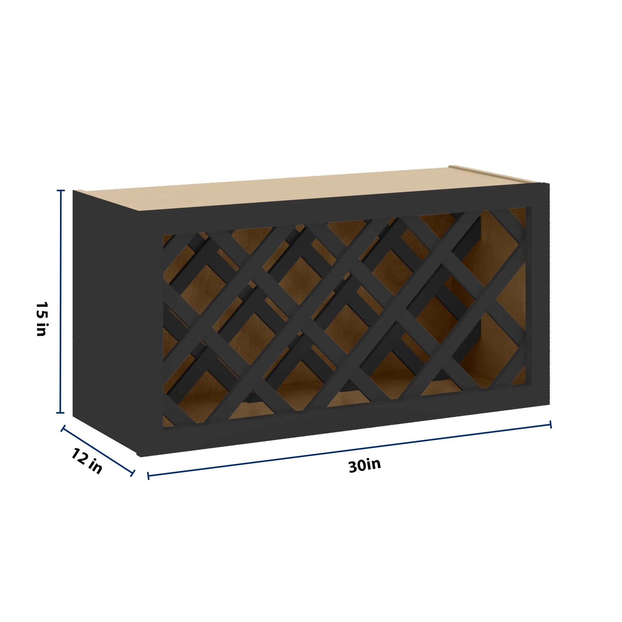 J&K Charcoal E2 Wine Rack - 30" W x 15" H x 12" D