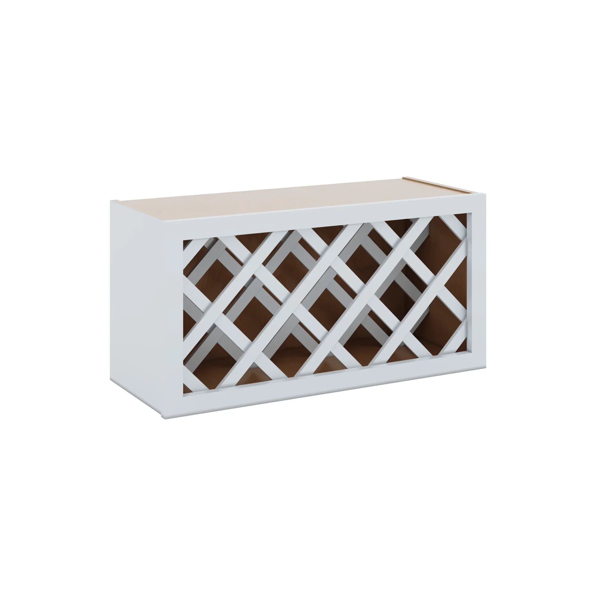 J&K White Shaker S8 Wine Rack - 30" W x 15" H x 12" D