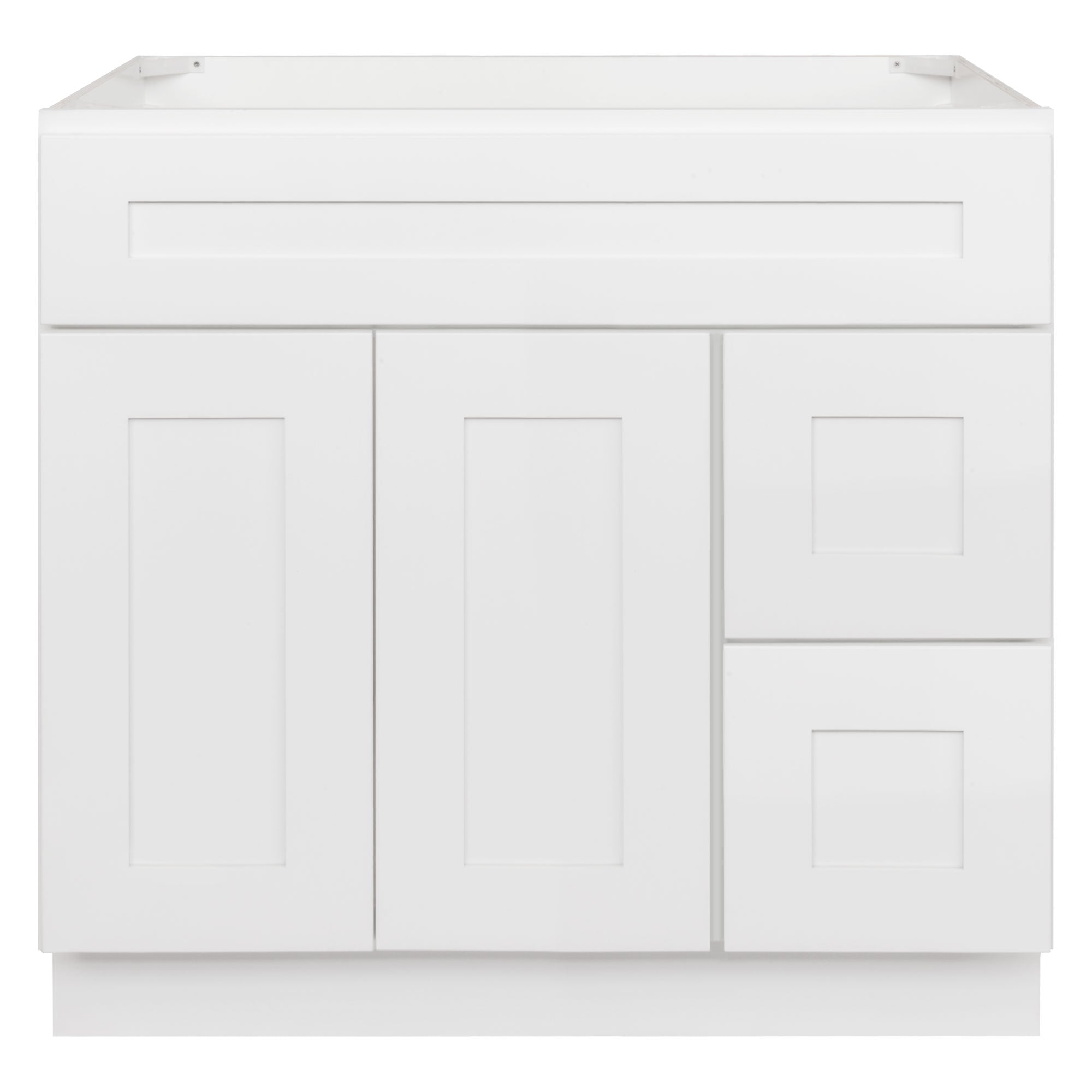 36 w x 21 d 34 5 h vanity sink base cabinet with right drawers alpina 620