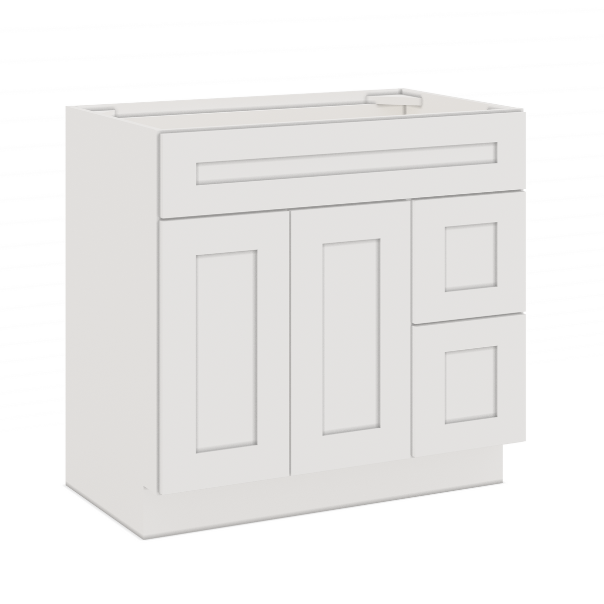36 w x 21 d 34 5 h vanity sink base cabinet with right drawers alpina 871