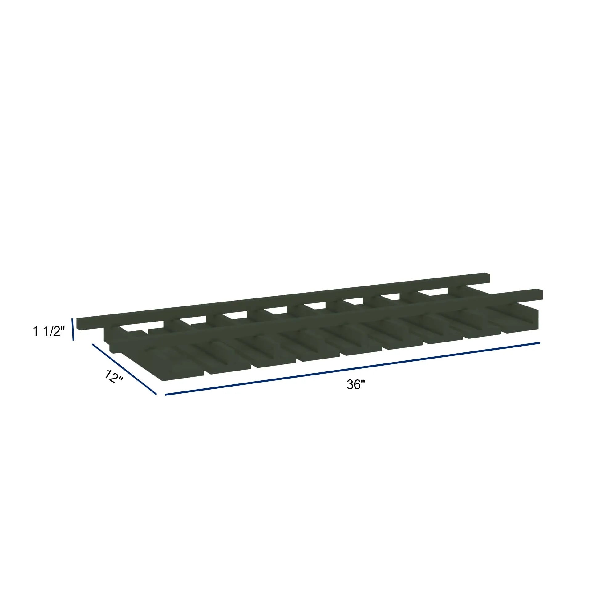 Modernform Cabinet Slim Sage Green 36" W X 1 1/2" H X 12" D Wall Glass Rack