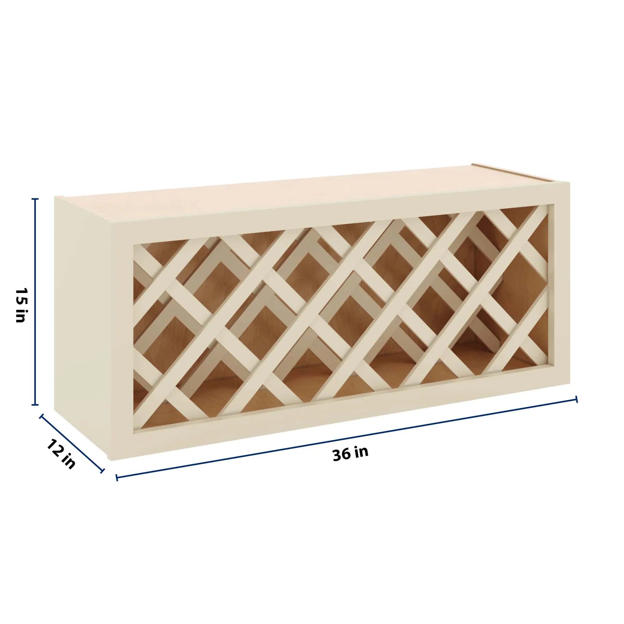 J&K Creme Glazed A7 Wine Rack - 36" W x 15" H x 12" D