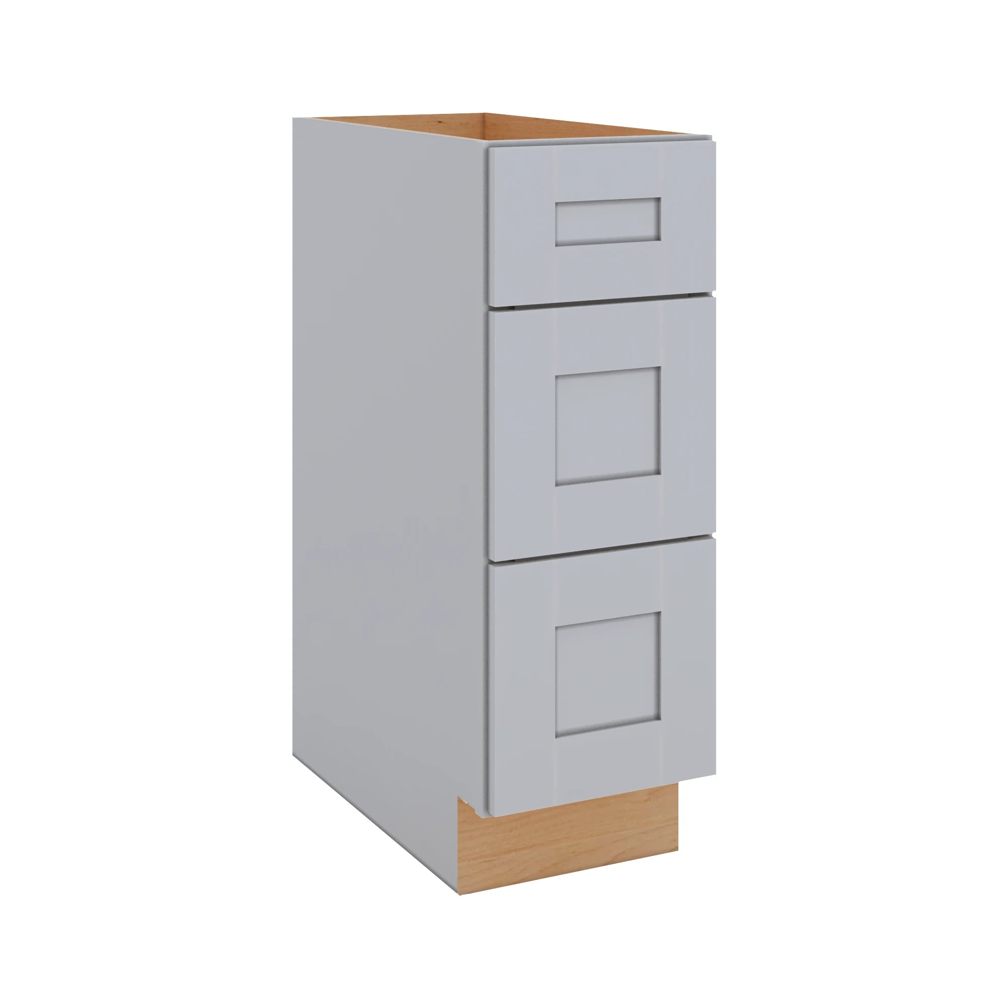 Modernform Cabinet Grey Shaker 12" W X 34 1/2" H X 24" D 3 Drawer Base Cabinet