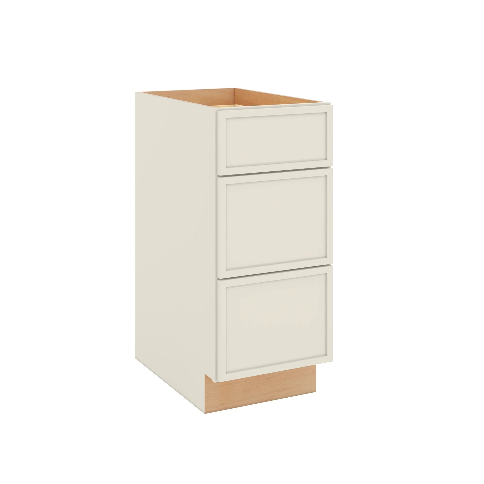 Modernform Cabinet Slim Dove White 15" W X 34 1/2" H X 24" D 3 Drawer Base Cabinet