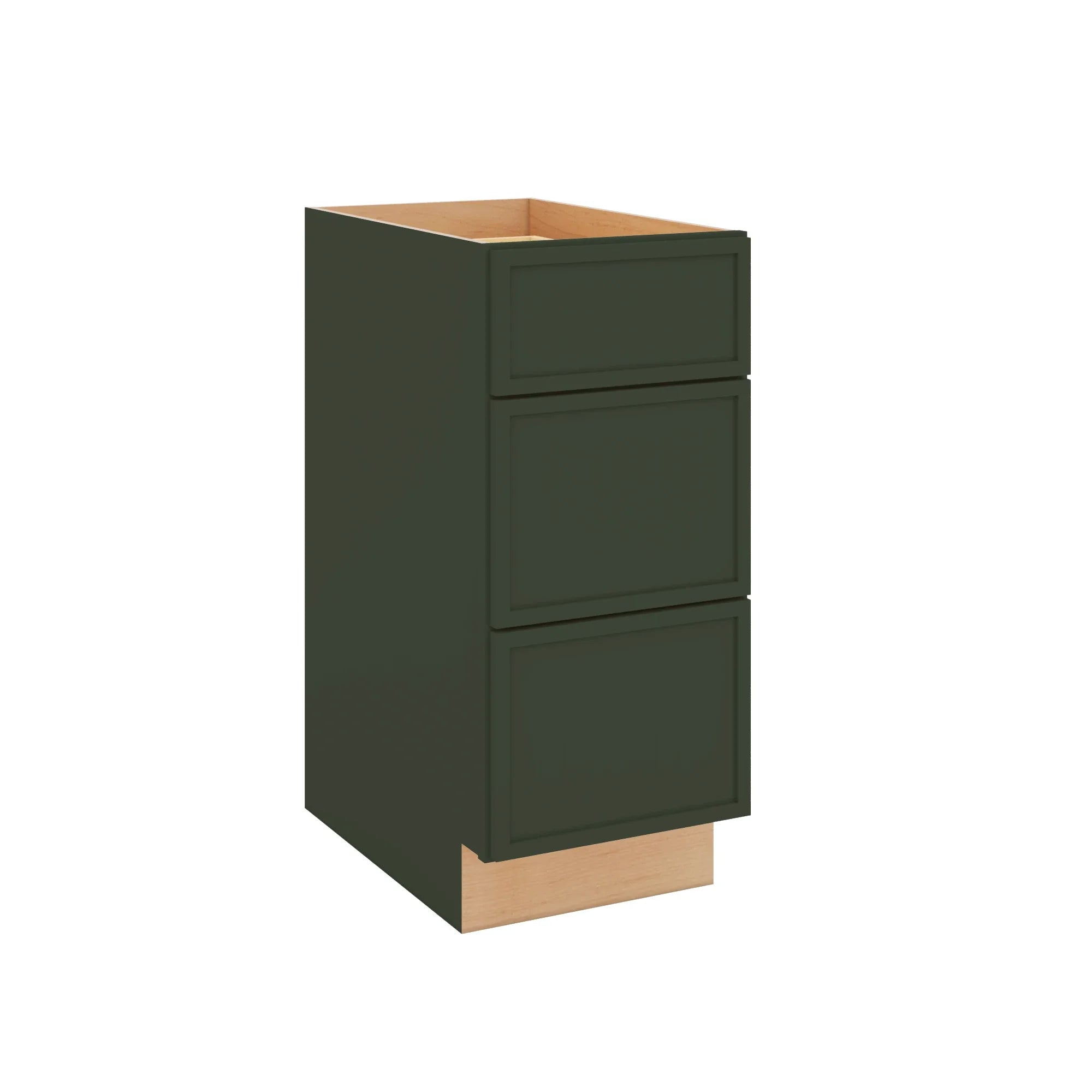Modernform Cabinet Slim Sage Green 15" W X 34 1/2" H X 24" D 3 Drawer Base Cabinet