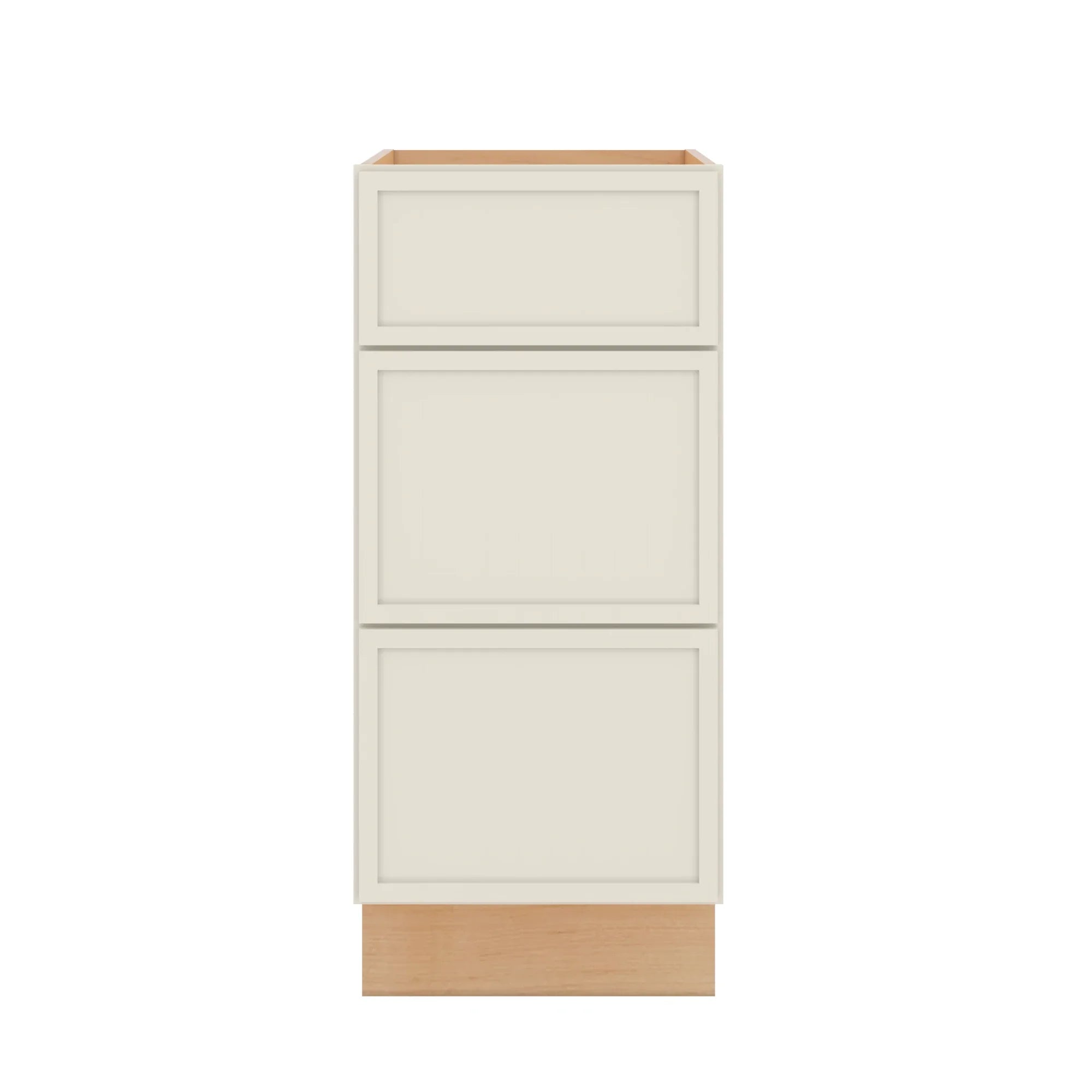 Modernform Cabinet Slim Dove White 15" W X 34 1/2" H X 24" D 3 Drawer Base Cabinet