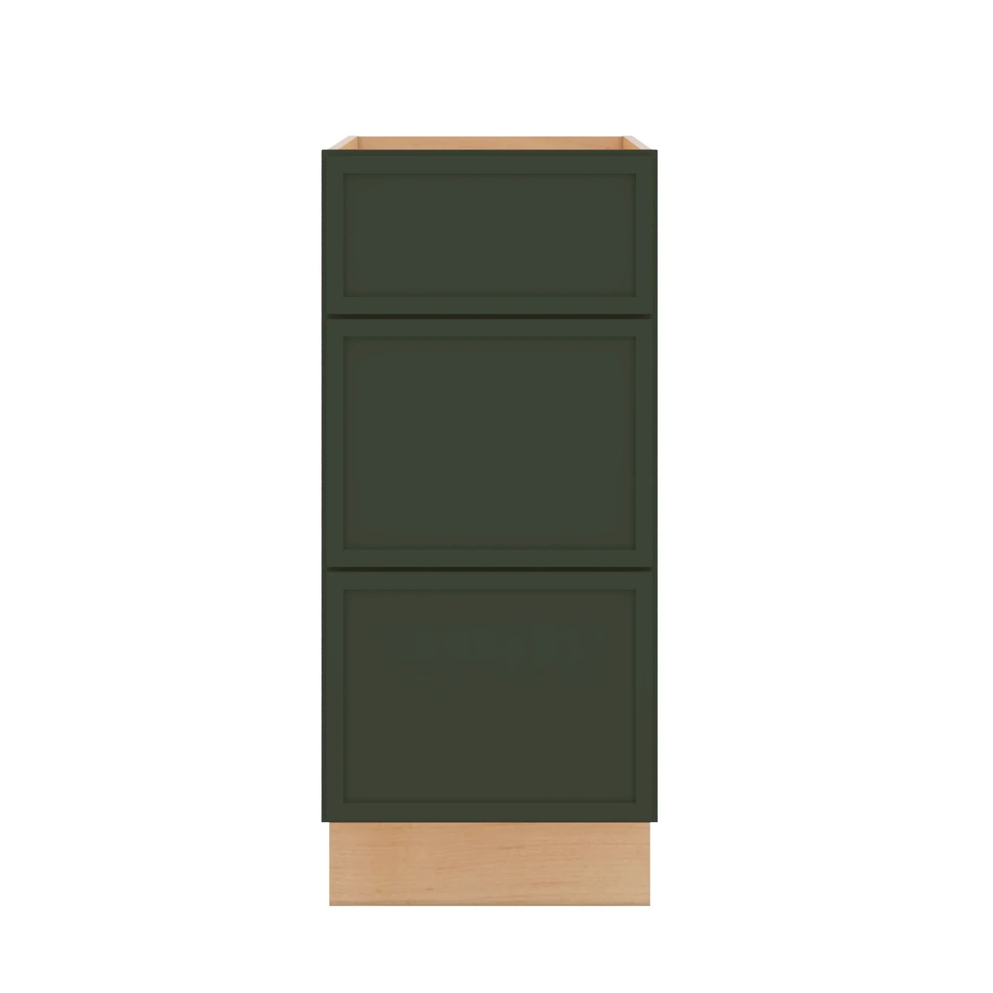 Modernform Cabinet Slim Sage Green 15" W X 34 1/2" H X 24" D 3 Drawer Base Cabinet
