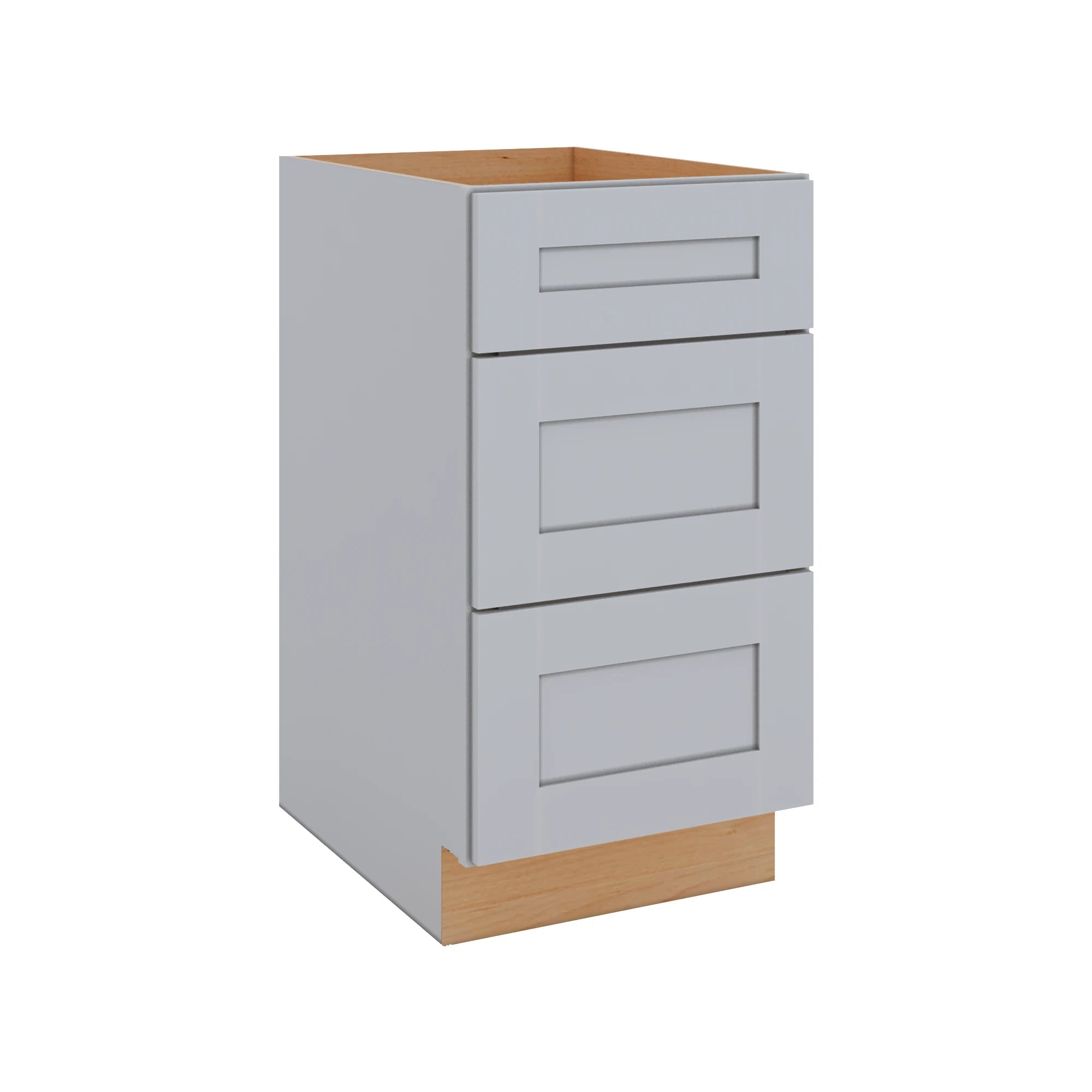 Modernform Cabinet Grey Shaker 18" W X 34 1/2" H X 24" D 3 Drawer Base Cabinet