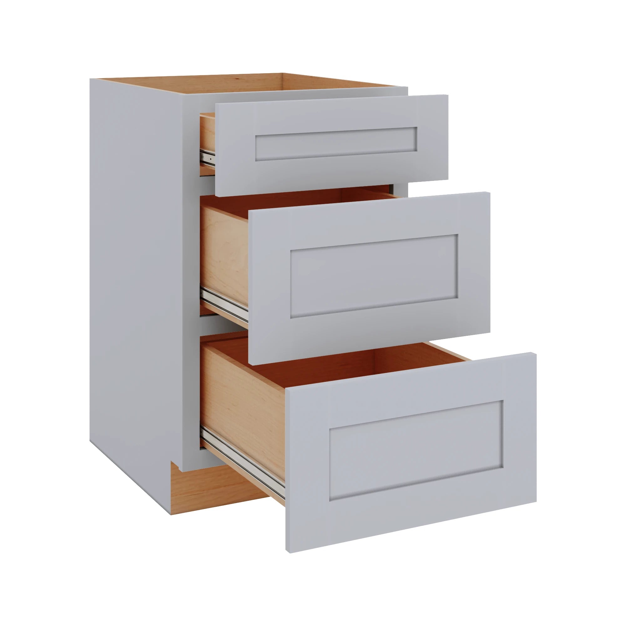 Modernform Cabinet Grey Shaker 21" W X 34 1/2" H X 24" D 3 Drawer Base Cabinet