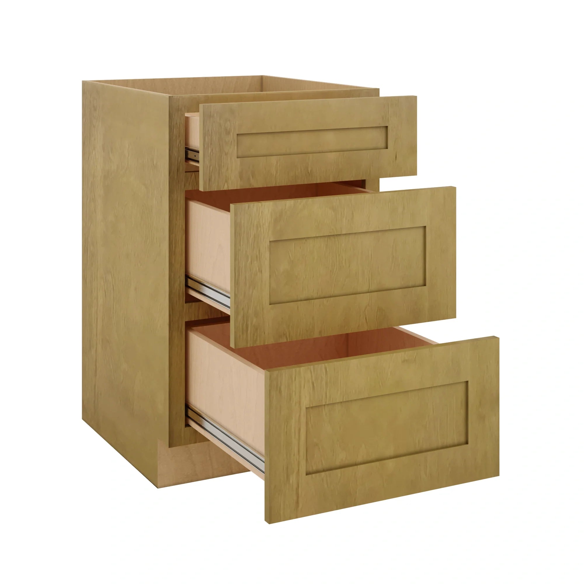 Modernform Cabinet Natural Shaker 21" W X 34 1/2" H X 24" D 3 Drawer Base Cabinet