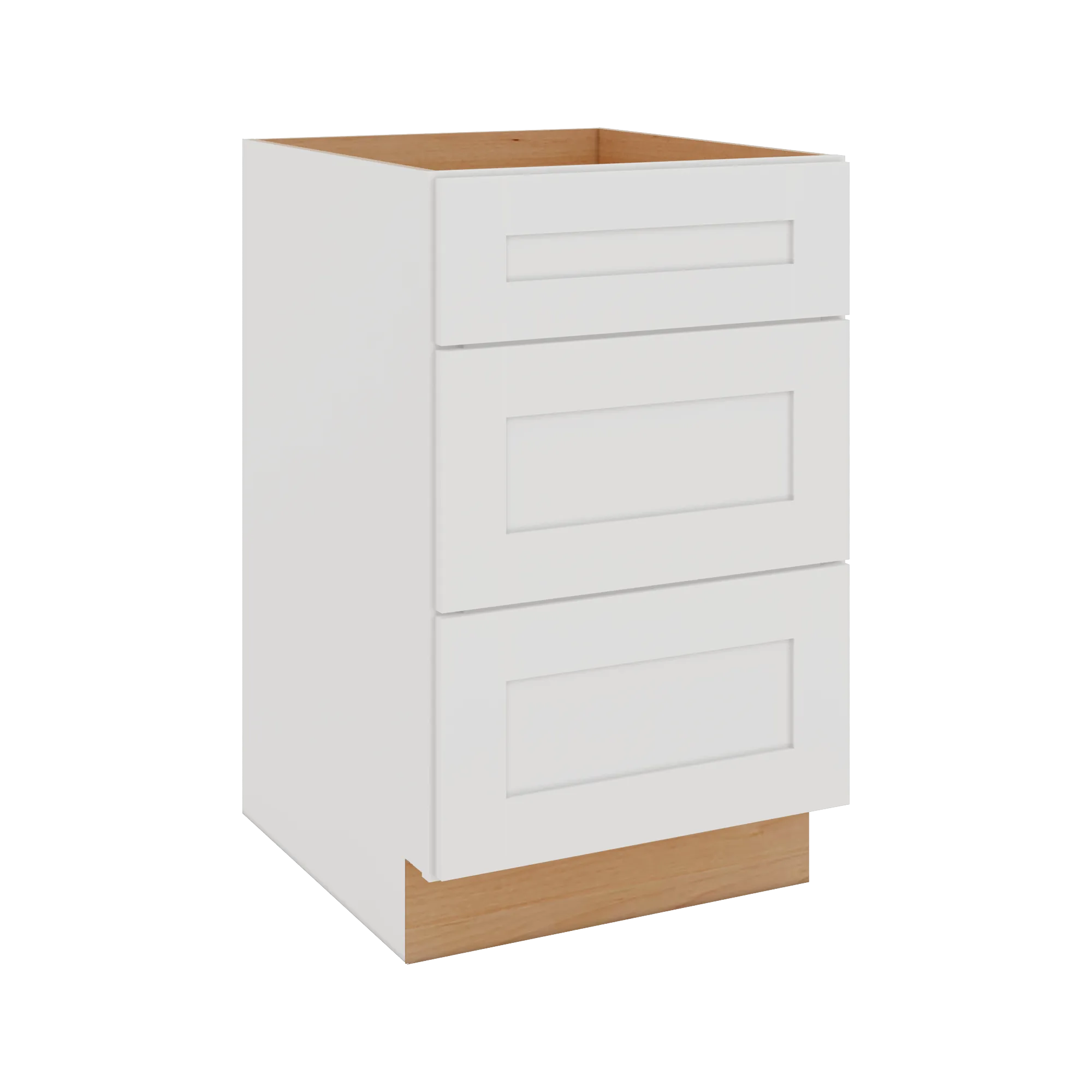Modernform Cabinet White Shaker 21" W X 34 1/2" H X 24" D 3 Drawer Base Cabinet