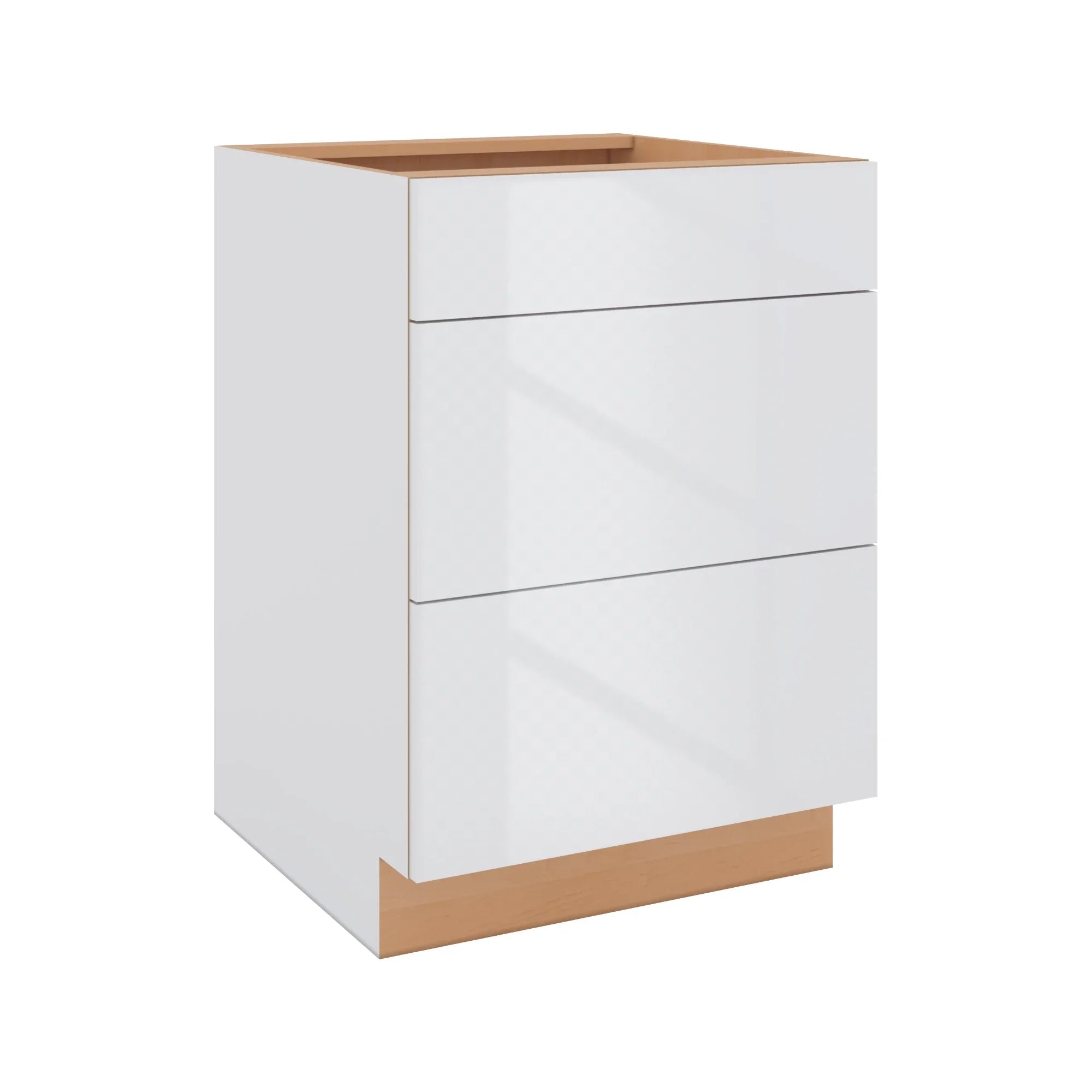 Modernform Cabinet Gloss White 24" W X 34 1/2" H X 24" D 3 Drawer Base Cabinet