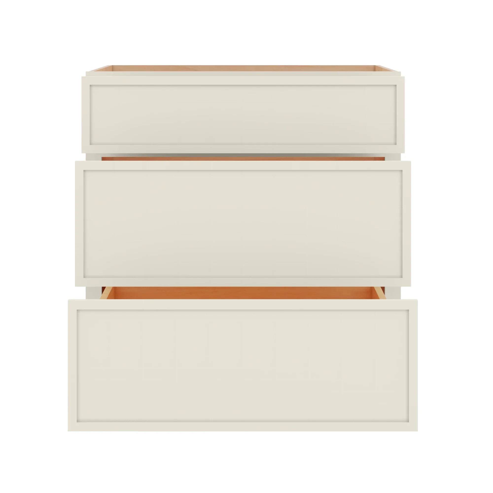 Modernform Cabinet Slim Dove White 30" W X 34 1/2" H X 24" D 3 Drawer Base Cabinet