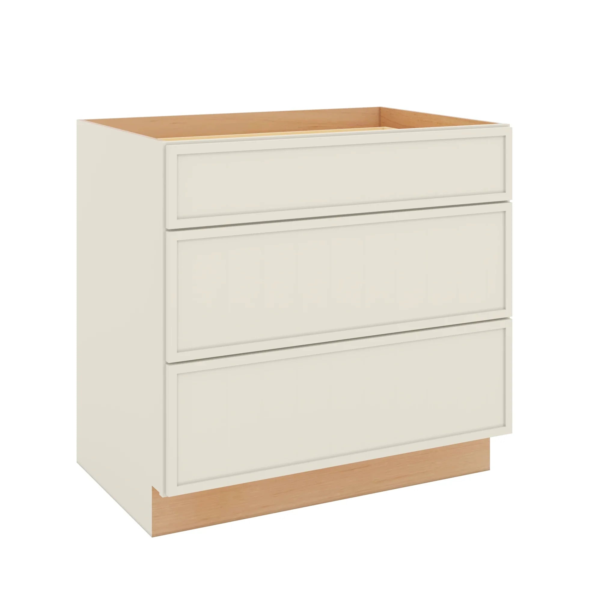 Modernform Cabinet Slim Dove White 36" W X 34 1/2" H X 24" D 3 Drawer Base Cabinet