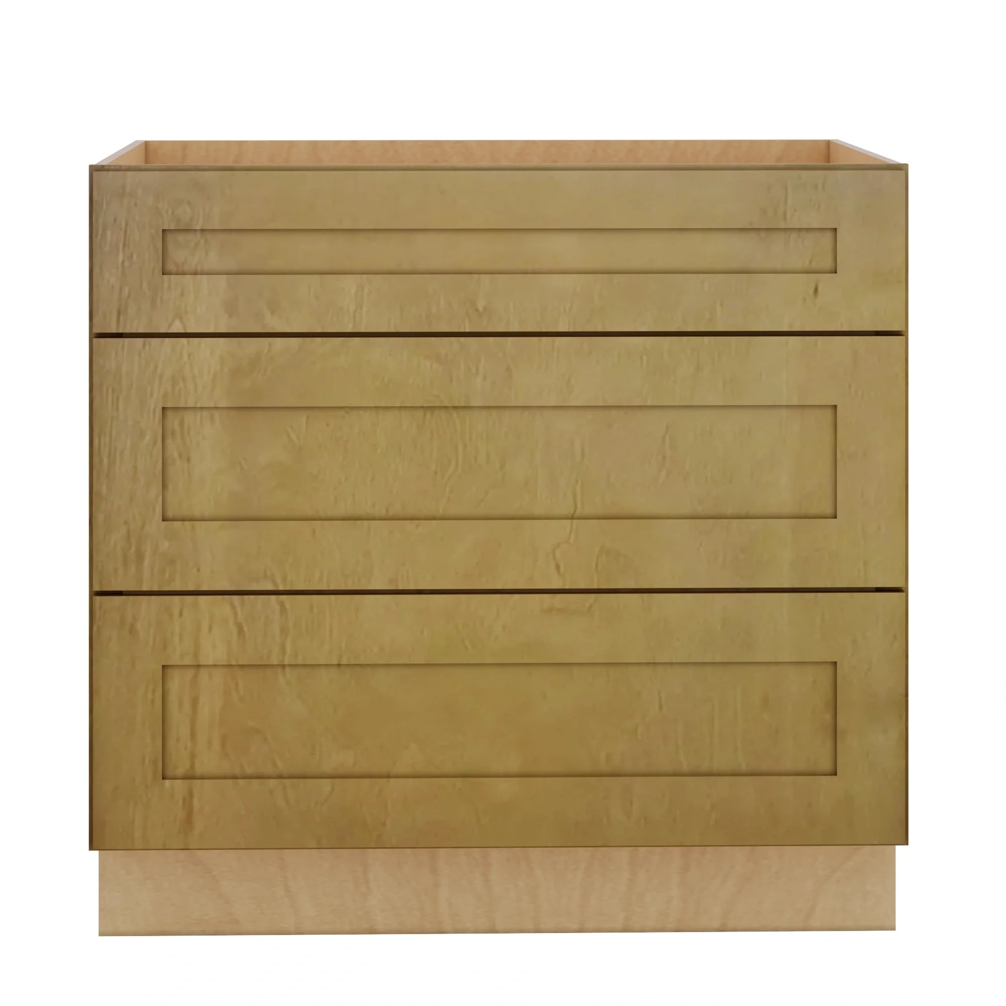 Modernform Cabinet Natural Shaker 36" W X 34 1/2" H X 24" D 3 Drawer Base Cabinet