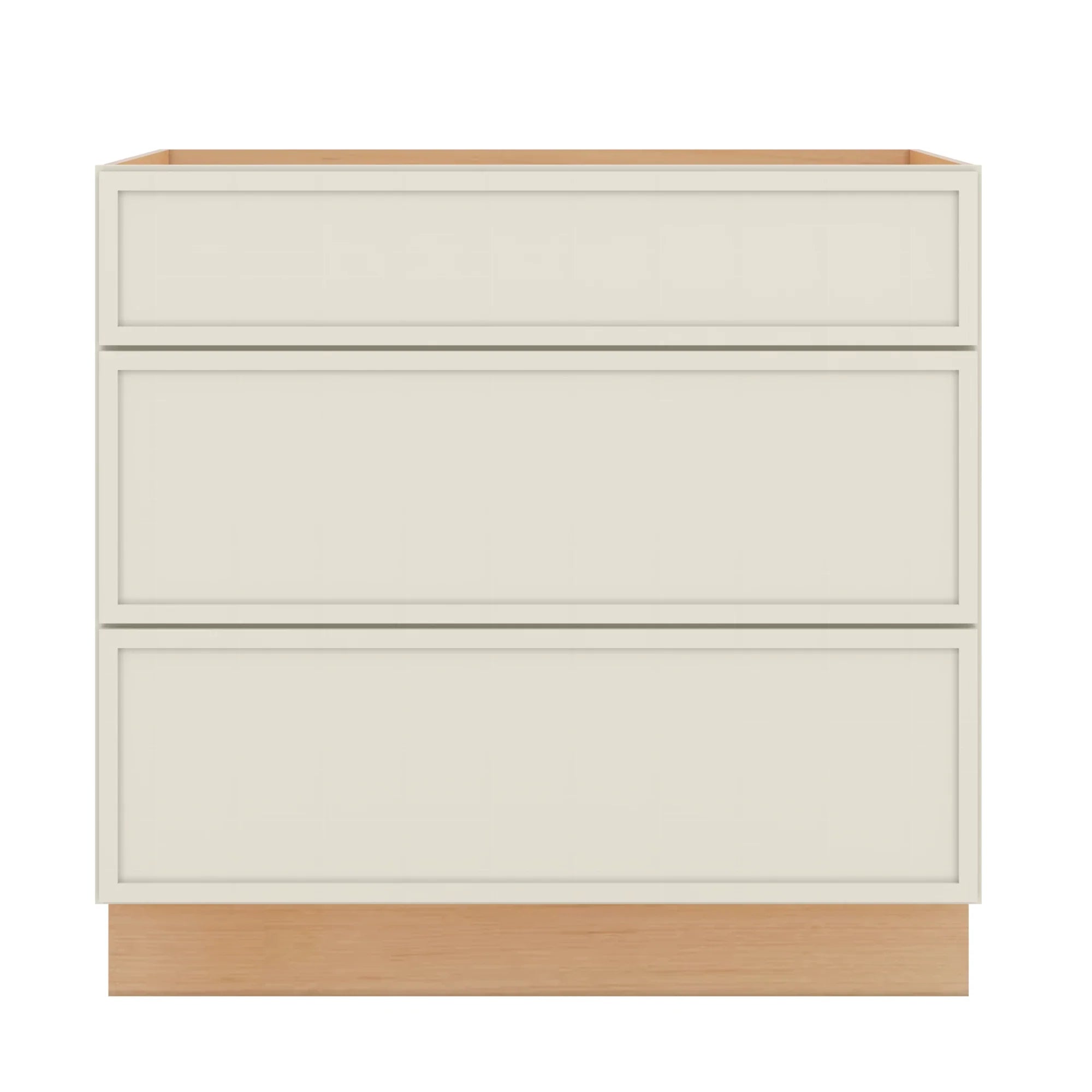Modernform Cabinet Slim Dove White 36" W X 34 1/2" H X 24" D 3 Drawer Base Cabinet