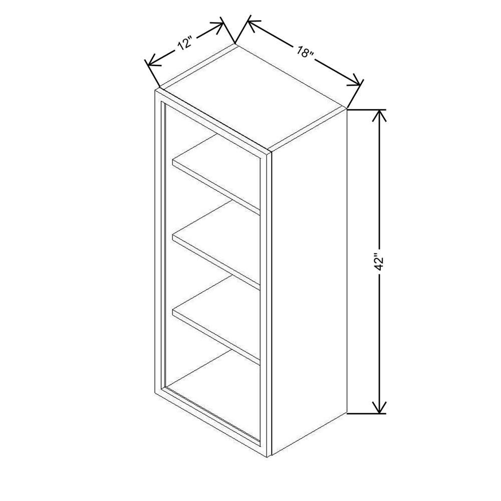 CNC Classic Milano Ash 42 To 45" W X 30" H Double Door Blind Wall Cabinet