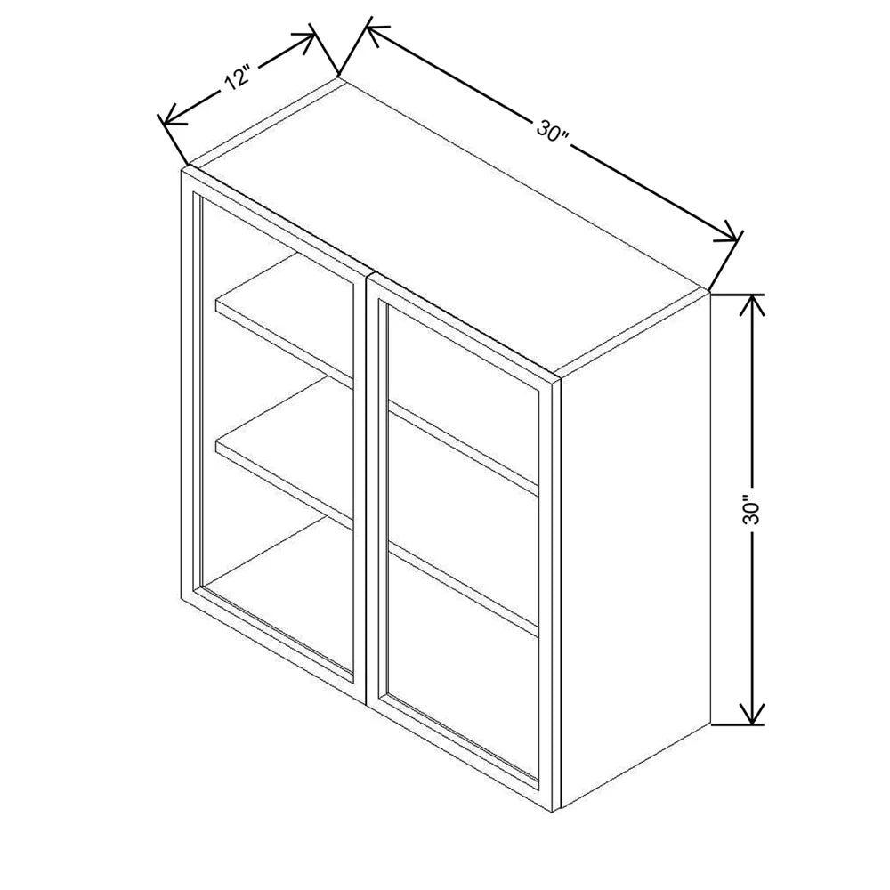 CNC Classic Milano Mirage 30" W X 30" H Aluminum Frame Glass Door Vertical