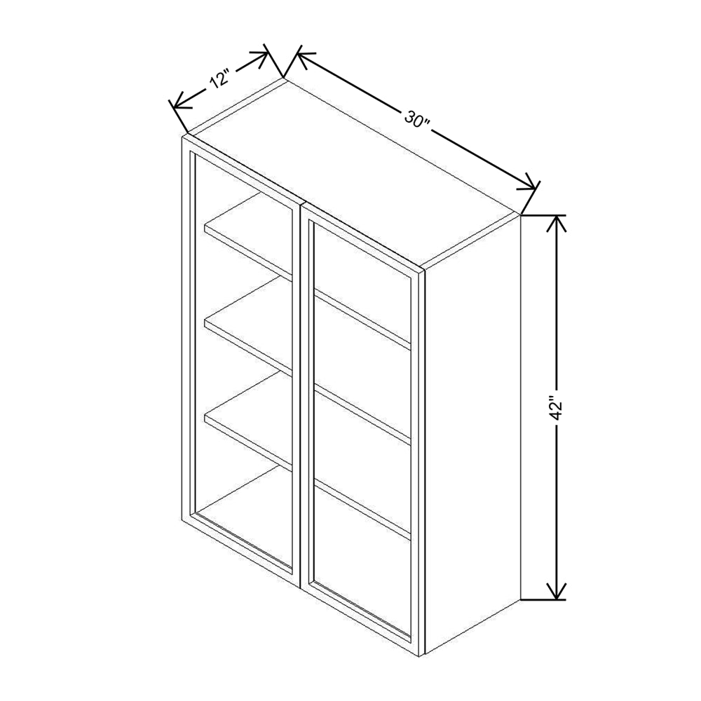 CNC Classic Milano Ash 42 To 45" W X 36" H Double Door Blind Wall Cabinet