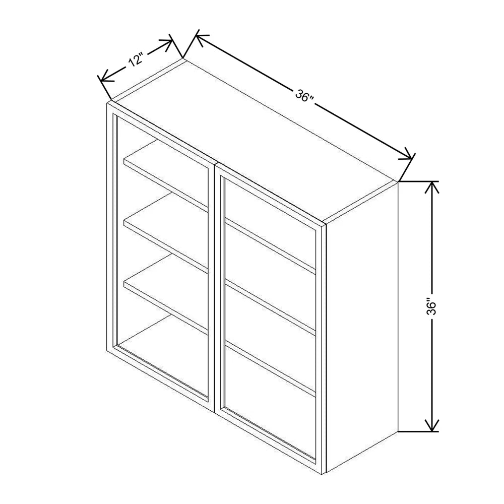 CNC Classic Milano Dune 36" W X 36" H Aluminum Frame Glass Door Vertical