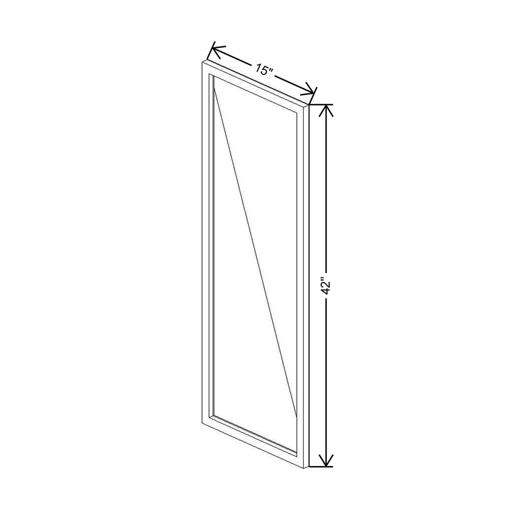 CNC Classic Milano Autumn 15" W X 42" H Aluminum Frame Glass Door Vertical