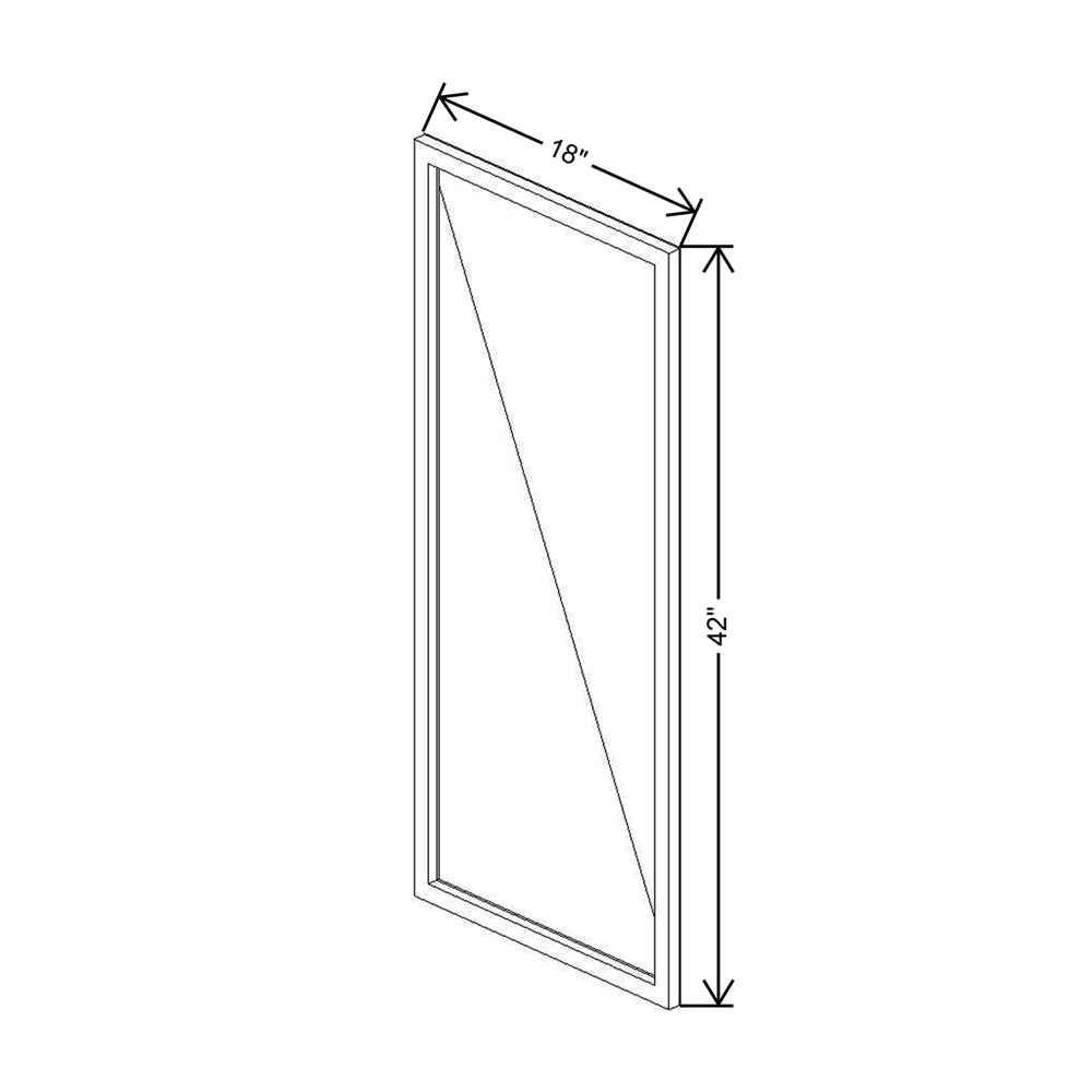 CNC Classic Milano Ash 36" W X 18" H Aluminum Frame Glass Door - Horizontal