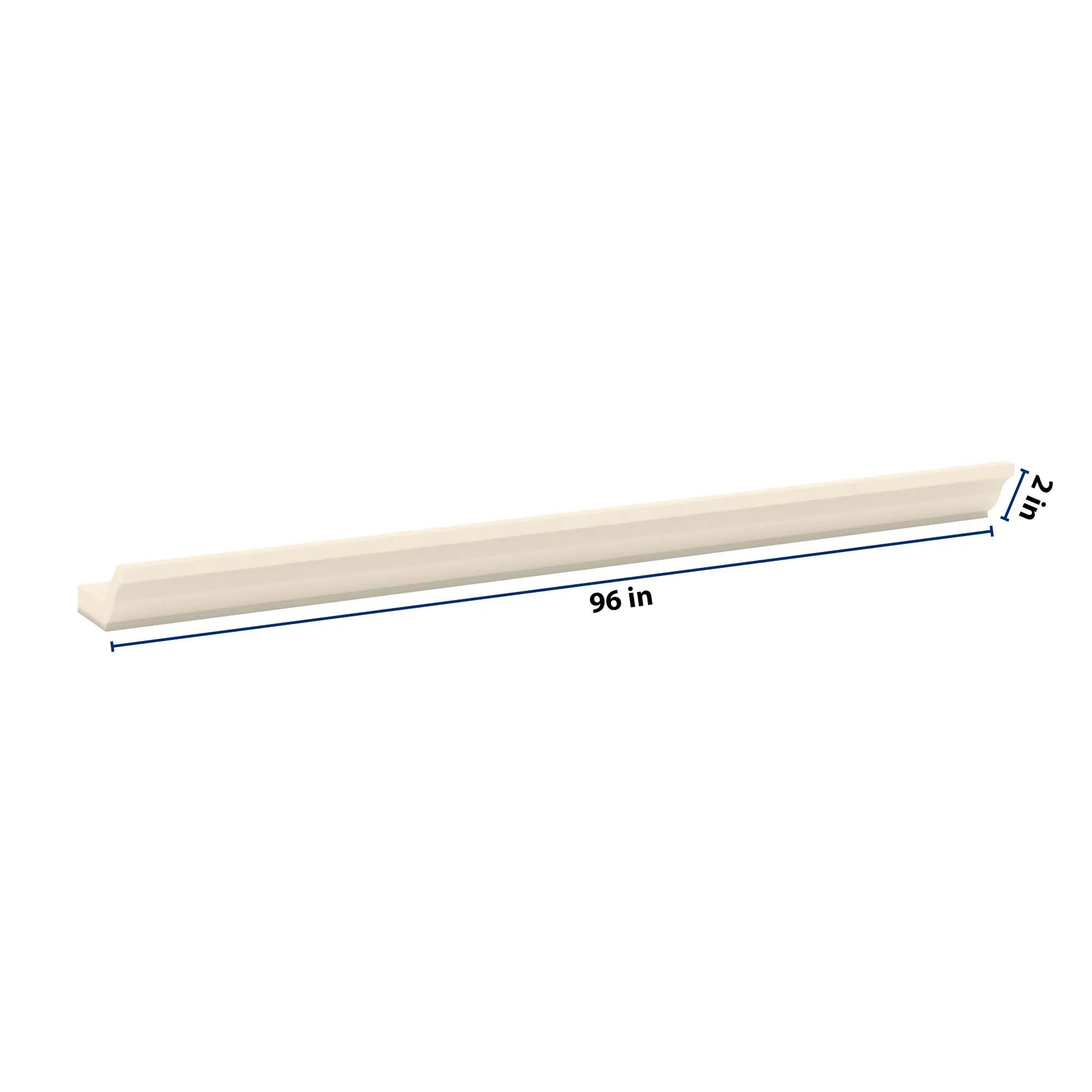 J&K Pearl Glazed H9 96" W 10- 3 1/4" Crown Molding with Base