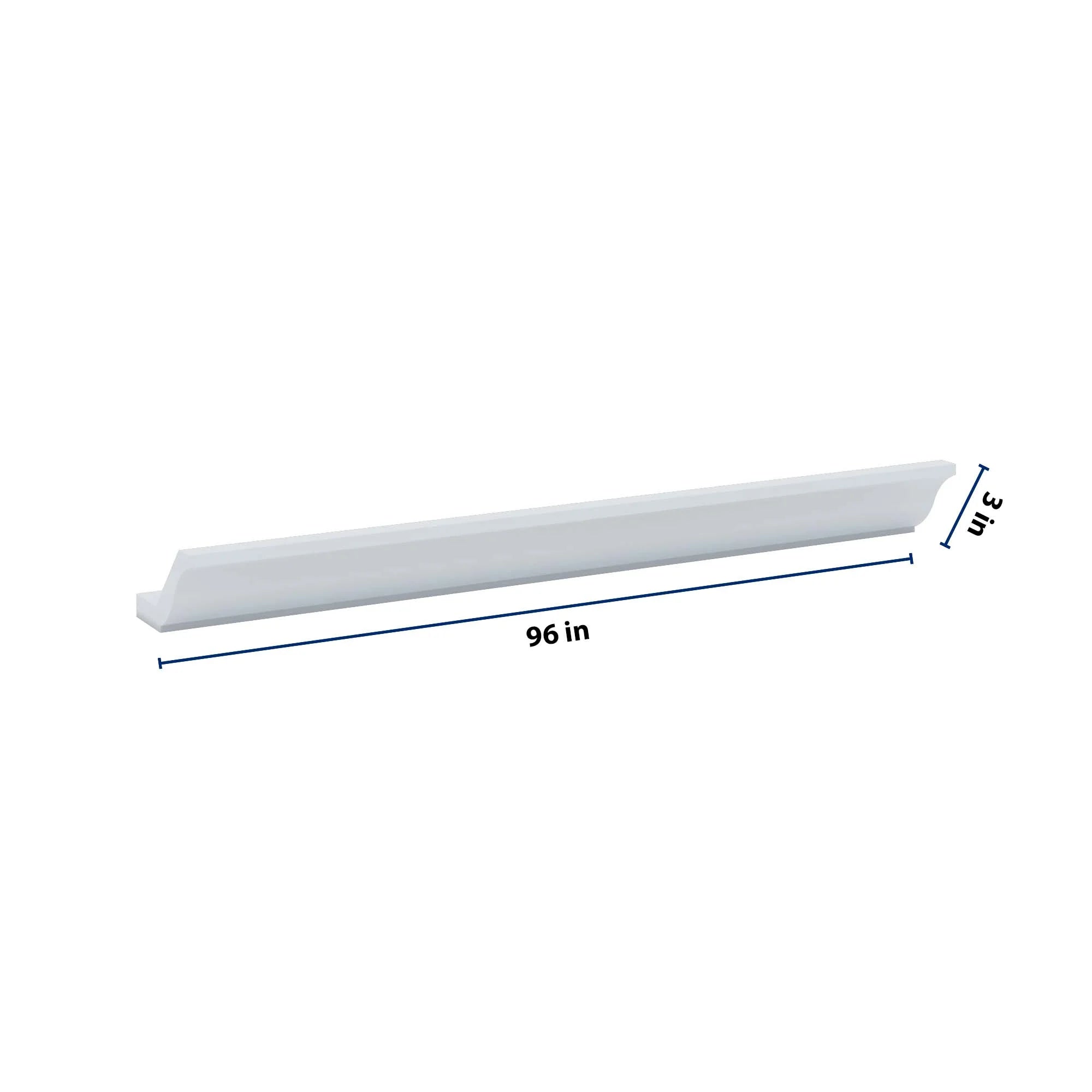 J&K White Shaker S8 96" 10-4 1/4 W Crown Molding with Base