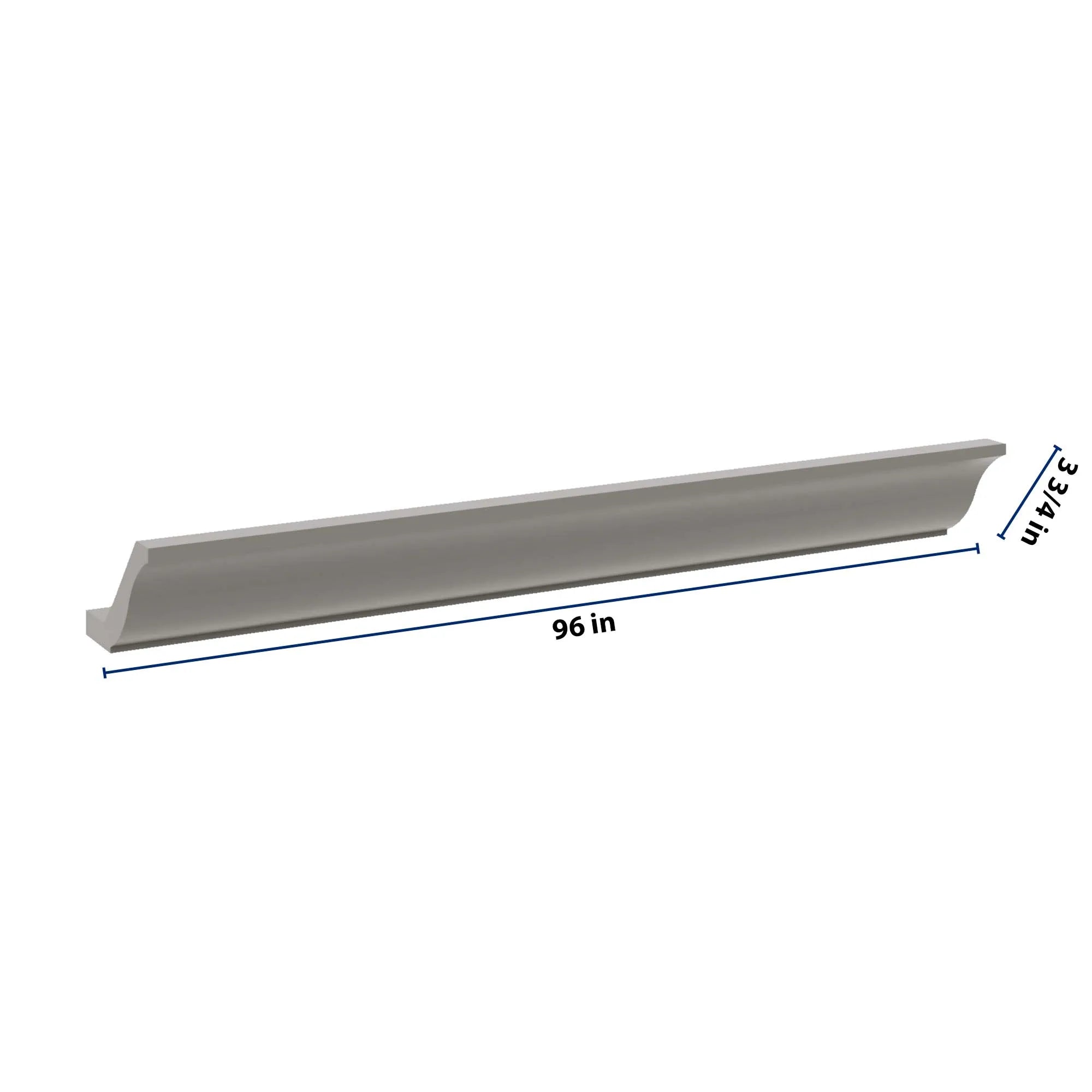 J&K Greige K3 96" W Large Crown Molding with Base
