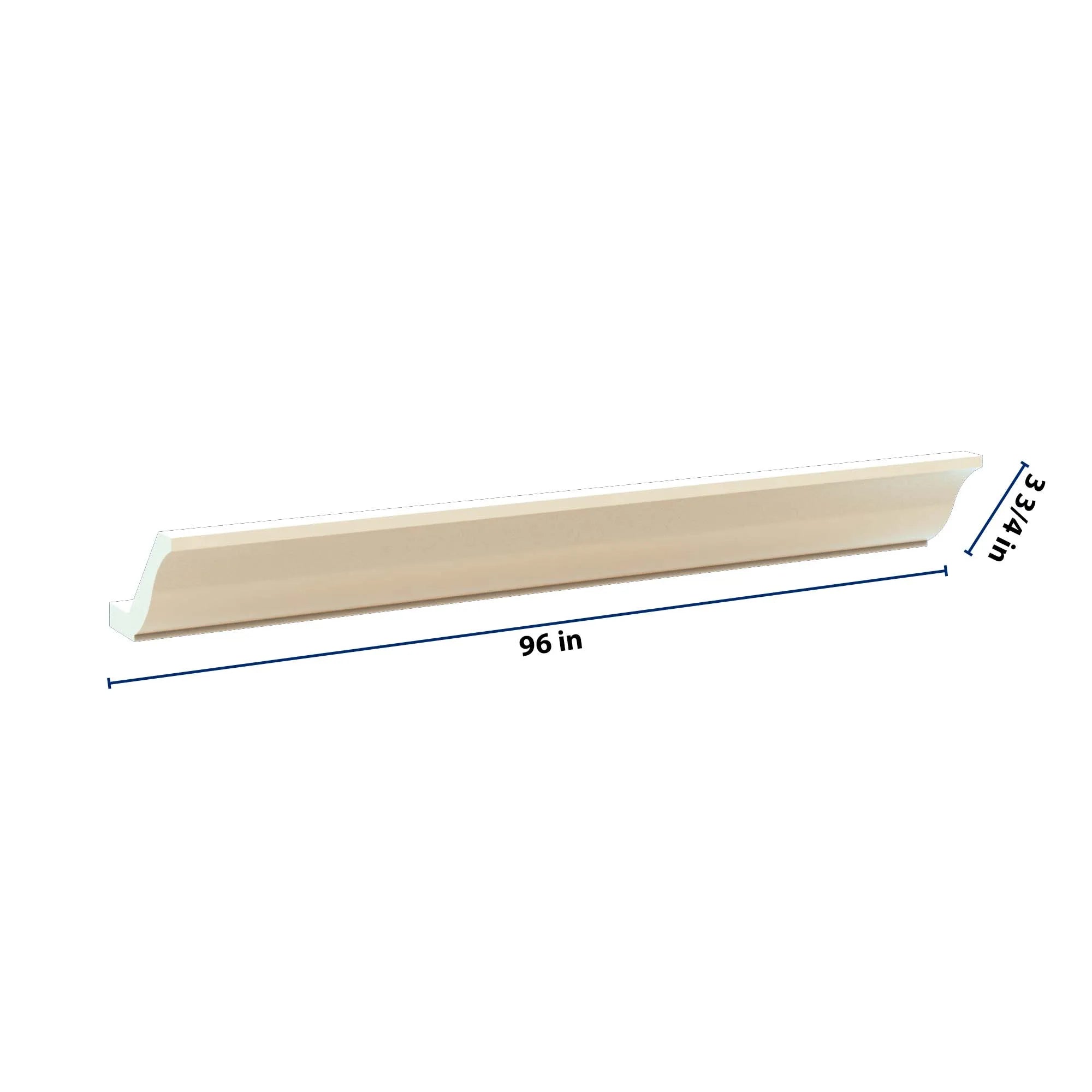 J&K Creme Glazed A7 96" W Large Crown Molding with Base