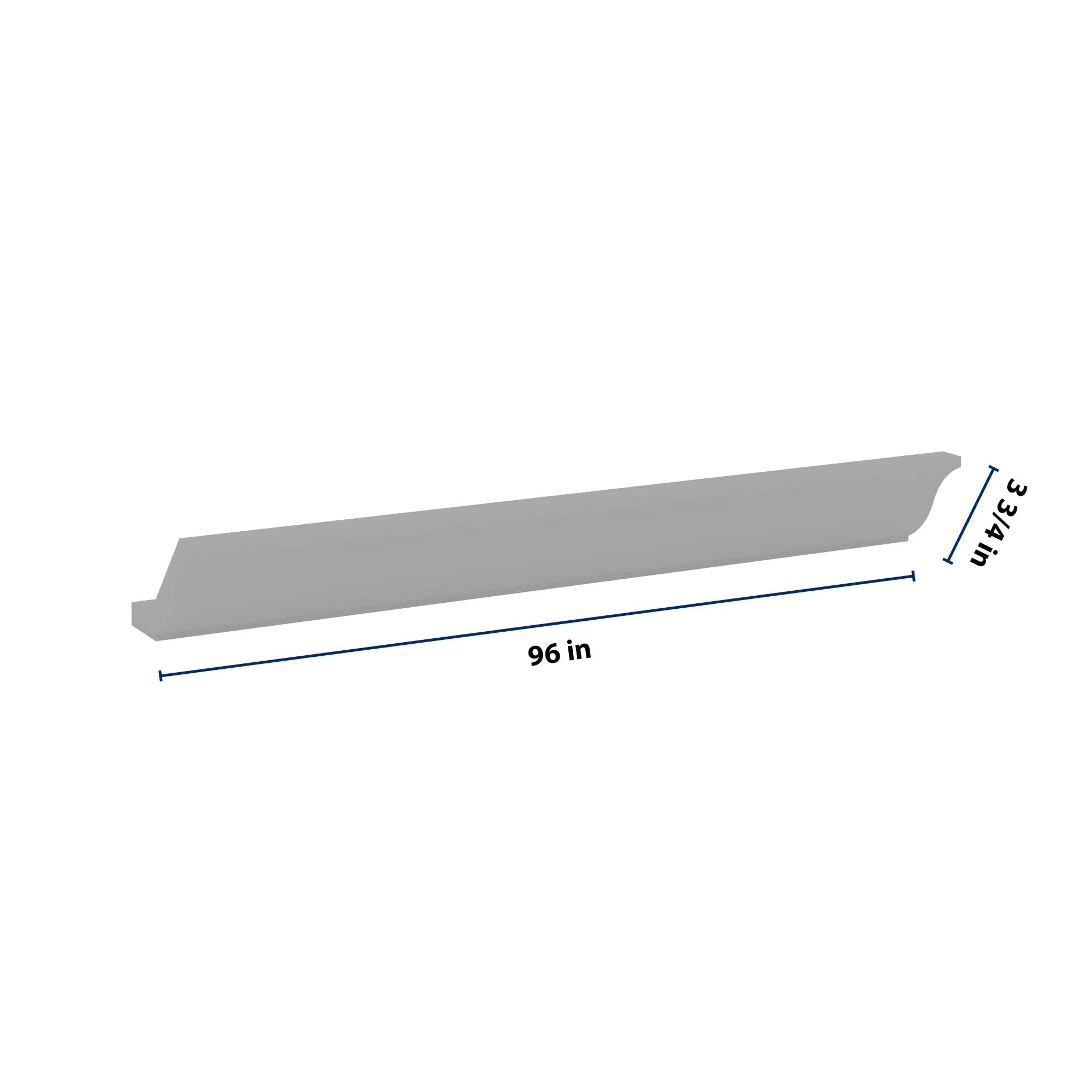 J&K Castle Grey S5 96" W Large Crown Molding with Base