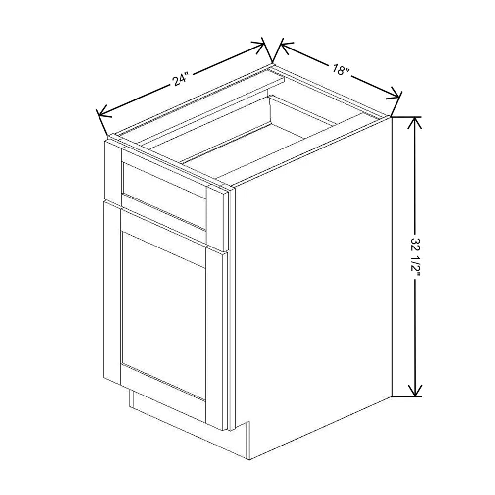 Fabuwood Allure Galaxy Nickel 18" W x 32 1/2" H x 24" D ADA Single Door Base Cabinet