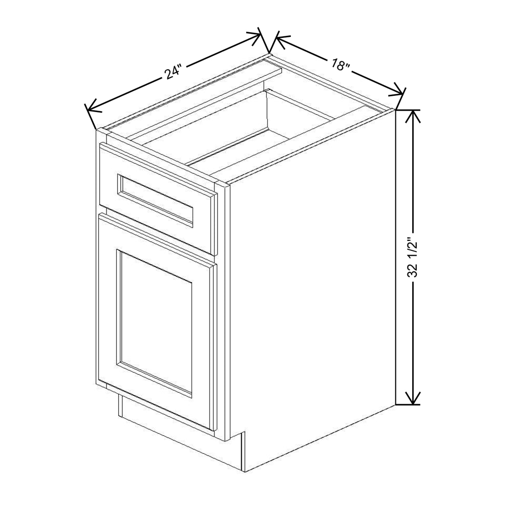 Fabuwood Quest Metro Mist 18" W X 32 1/2" H X 24" D Single Door Base Cabinet