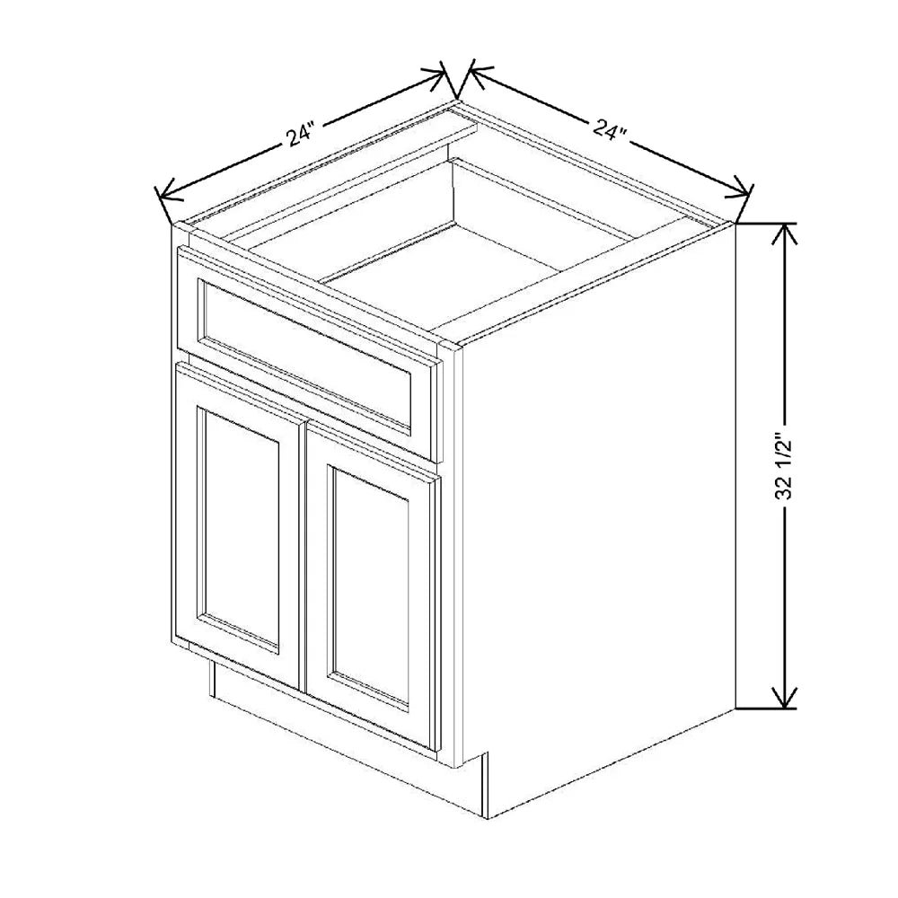 Fabuwood Quest Metro Mist 24" W x 32 1/2" H x 24" D ADA Double Door Base Cabinet