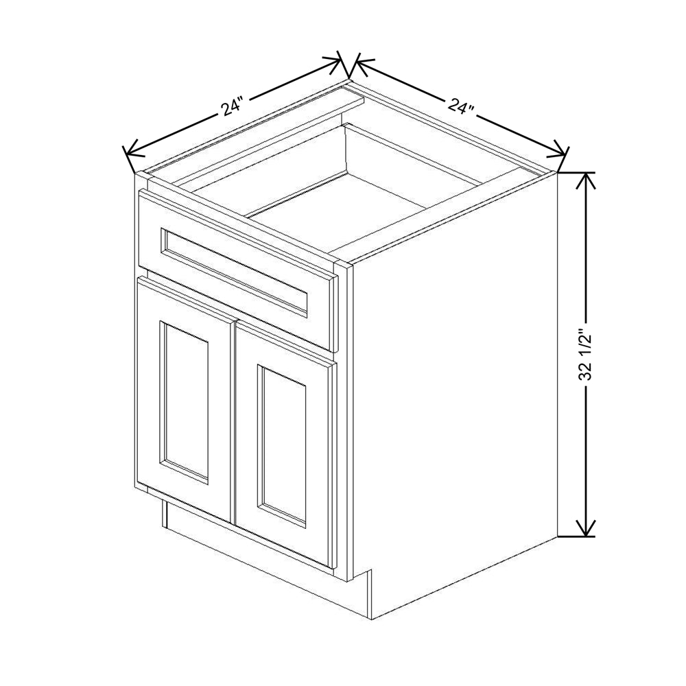 Fabuwood Quest Metro Mist 24" W X 32 1/2" H X 24" D Double Door Base Cabinet