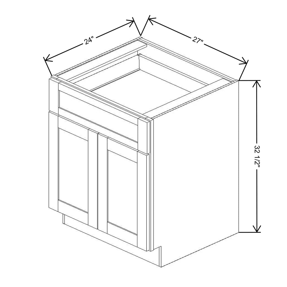 Fabuwood Allure Galaxy Cobblestone 27" W x 32 1/2" H x 24" D ADA Double Door Base Cabinet